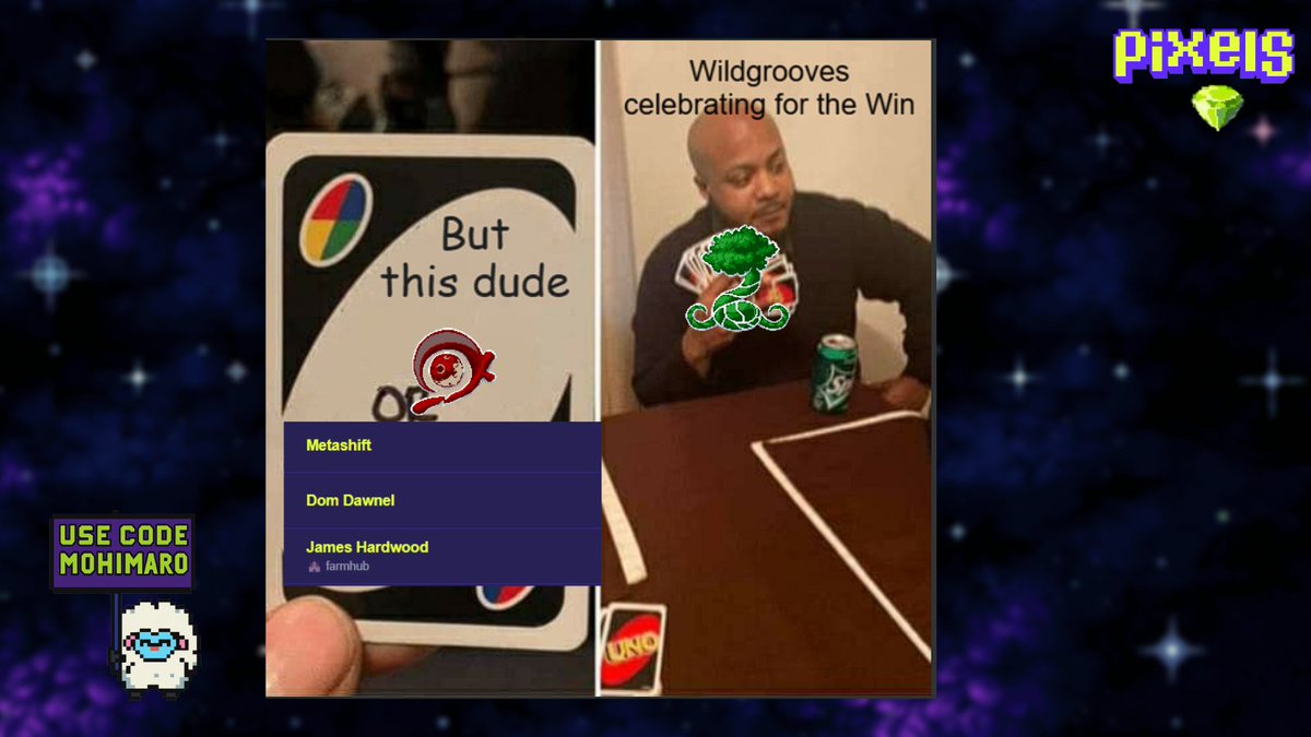 0xmohimaro13's tweet image. Reapers has an UNO strategy for this time. Congrats, Reapers, for the win!! @pixels_online #pixelmotw #pixelcreator
