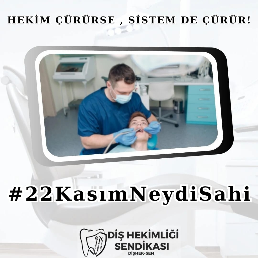 disheksen_org's tweet photo. 22 Kasım Türk Diş Hekimleri Günü yaklaşırken, ülkemizde diş hekimlerinin her geçen gün artan sorunlarına çözüm üreten(!) Sağlık Bakanlığı'na hatırlatmak istiyoruz.

❗ Kamuda görev yapan diş hekimlerinin MHRS sayılarının artırılması, hem hekimleri hem de hastaları mağdur etmektedir. Liyakatten uzak idarecilerin, Bakanlığın belirlediği üst limitleri daha da artırması, Ağız ve Diş Sağlığı Hizmetleri’ni uygulanamaz hale getirmiştir.

❗ Diş hekimlerinin aylık gelirlerinin önemli bir kısmını oluşturan teşvik ek ödemeler, mevcut dağıtım oranları nedeniyle artık ulaşılmaz bir duruma gelmiştir.

❗ Bakanlığın 10 bin puan uygulaması ve idarecilerin keyfi tutumları, diş hekimlerine yönelik mobbingi ciddi şekilde artırmaktadır.

❗ Kısa MHRS süresi ve ayaktan hasta kabulüne zorlanmak, hasta ve hasta yakınları tarafından uygulanan şiddeti tetiklemekte; buna rağmen herhangi bir önleyici tedbir alınmamaktadır.

❗ 8. Toplu Sözleşme’de, devlet hastanelerindeki diş hekimlerine kurum ortalamasından teşvik ek ödeme verilmesine ilişkin maddenin yer almaması, 2026 yılında önemli mağduriyetler yaratacaktır.

❗ Ülke nüfusuna uygun ADSM/ADSH planlaması yapılmaması ve kamuya yeterli sayıda diş hekimi atanamaması, hem kamudaki hekimleri hem hastaları hem de bugün sayısı 20 bine yaklaşan işsiz diş hekimlerini mağdur etmektedir.

Ağız ve Diş Sağlığı Hizmetleri, nitelik odaklı planlanıp uygulanmadığı sürece, diş hekimlerinin buruk geçen 22 Kasım’larının sayısı maalesef artmaya devam edecektir.

22 Kasım, diş hekimlerinin mesleki statüsünün güçlendiği bir gün olarak kutlanmalıdır.

#22KasımNeydiSahi
@saglikbakanligi @drmemisoglu
