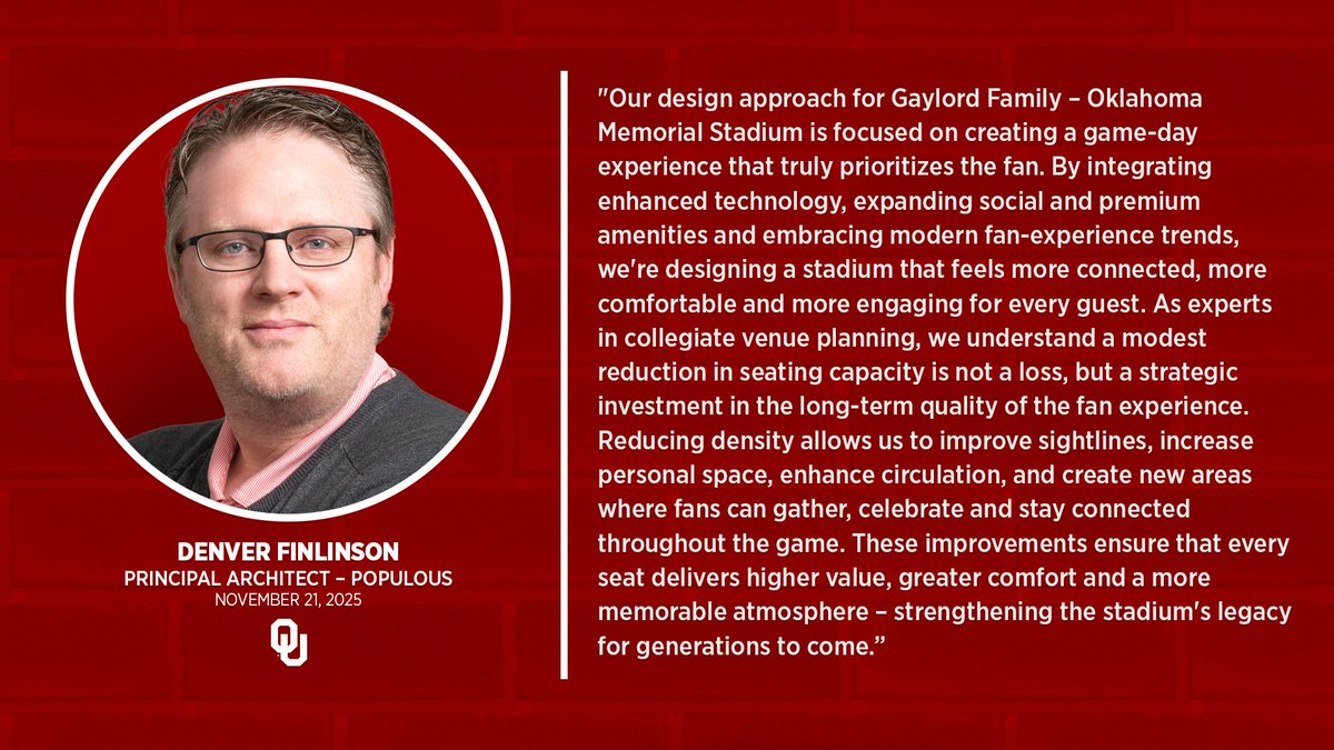 OU_Athletics's tweet photo. Enhancing the fan experience, maximizing our home-field advantage and driving resources directly toward competing for championships. https://t.co/zWGFLJNMpA