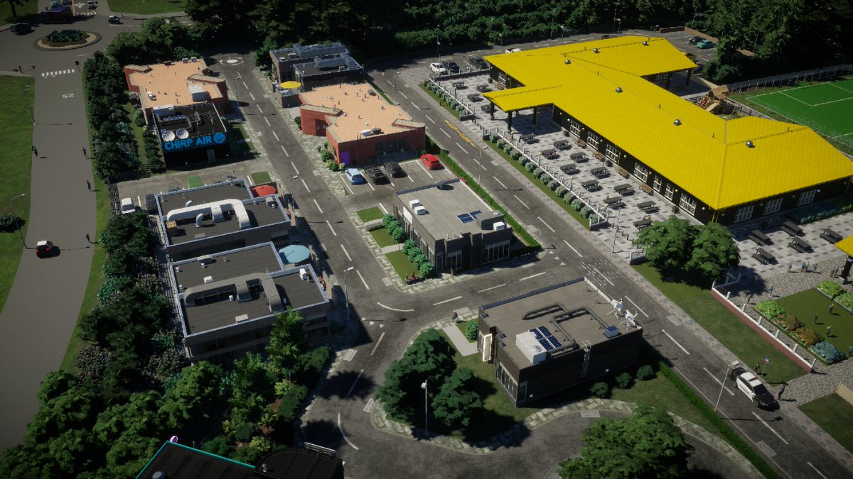 Dropped another school with some offices in my latest stream over on <a href="/Twitch/">Twitch</a>. Detailing up is key to a great looking little town 😜 #CitiesSkylines2

<a href="/ColossalOrder/">Colossal Order</a> 
<a href="/CitiesSkylines/">Cities: Skylines</a> 
<a href="/PdxInteractive/">Paradox Interactive</a>