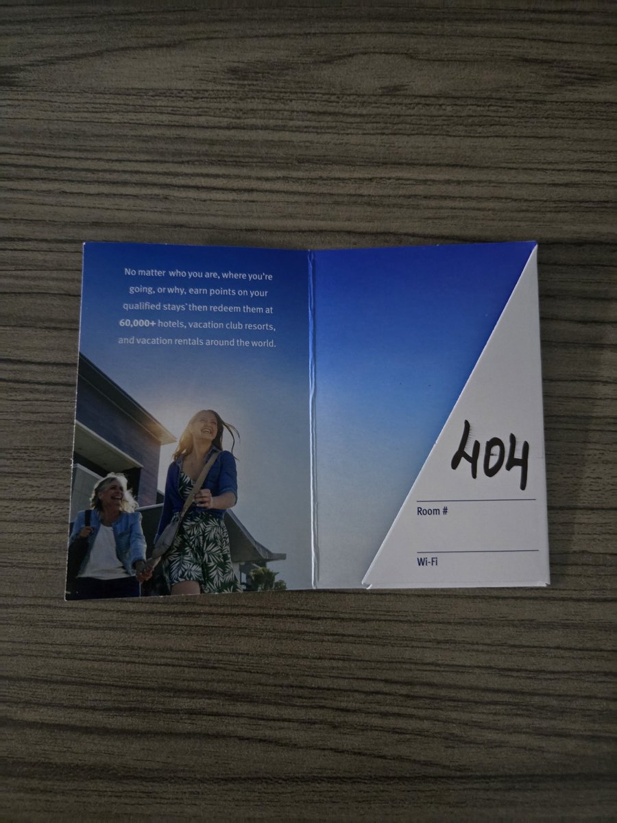 Non_Robot_Human's tweet image. My room key could not be found.