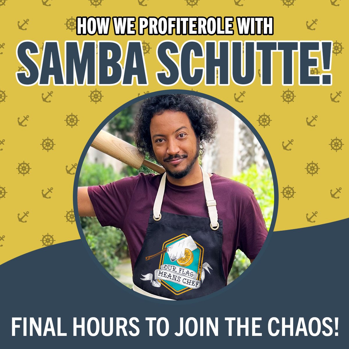 Stands's tweet image. FINAL HOURS! 🧑🏿‍🍳 Last chance to join @sambaschutte LIVE for a delicious virtual baking class just in time for your next (found) family dinner! 🏴‍☠️ Learn more: shopstands.com/collections/pi…