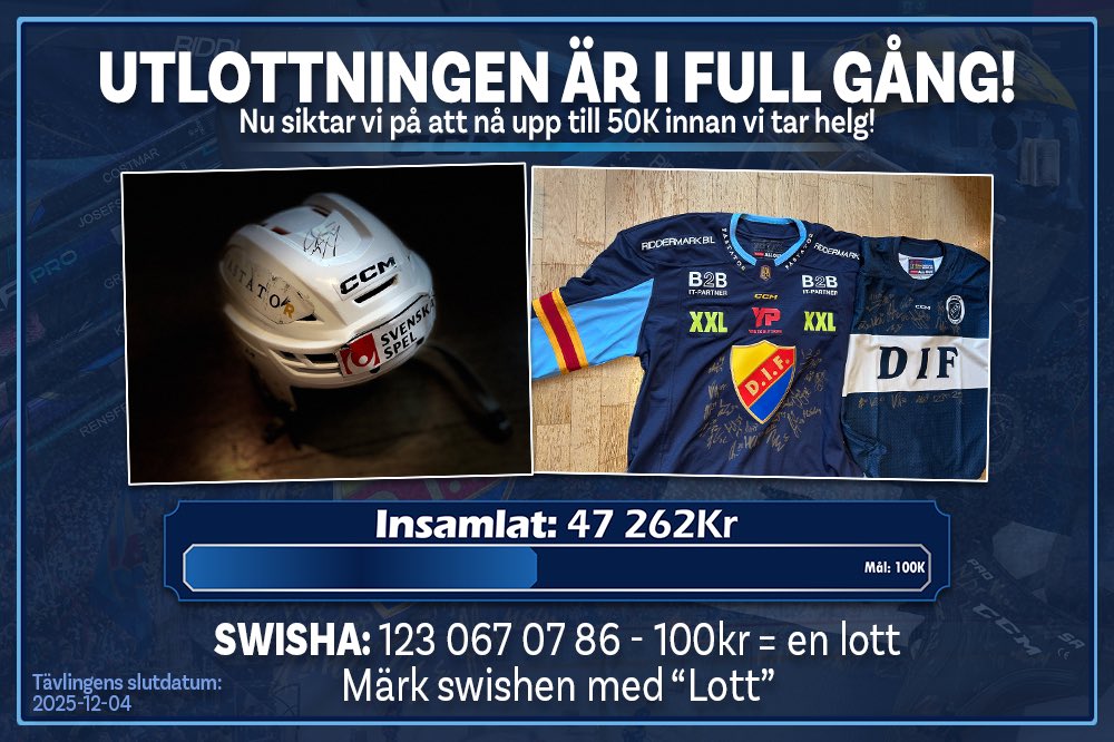 Missa inte tifolotteriet med fantastiska priser! Swisha minst 100 kronor till 123 067 07 86 för att delta! Dragning sker efter den 4 december!