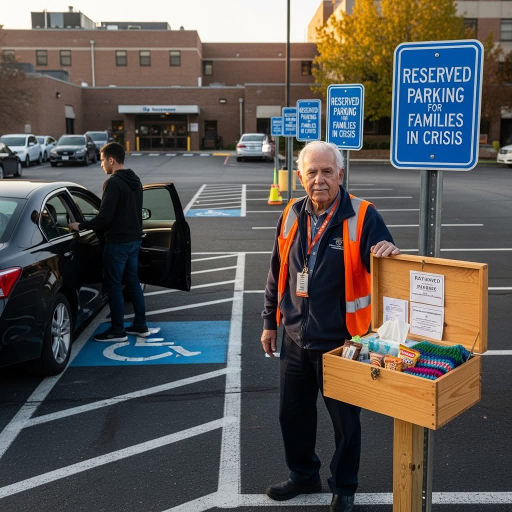 MrPitbull07's tweet image. &quot;My name&apos;s Raymond. I&apos;m 73. I work the parking lot at St. Joseph&apos;s Hospital. Minimum wage, orange vest, a whistle I barely use. Most people don&apos;t even look at me. I&apos;m just the old man waving cars into spaces.
But I see everything.

Like the black sedan that circled the lot every…