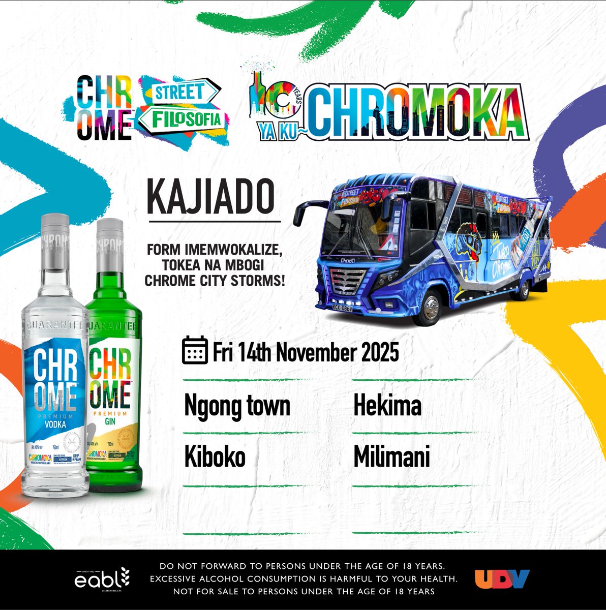 HassanTrueman's tweet photo. Guys from kajiado, masaa ni ya kuchromoka, ninja chrome Gin ama Vodka, Scratch label, tuma code to 22110
@levismanoti 
#10YearsYaKuchromoka https://t.co/NGz2kDCzJl