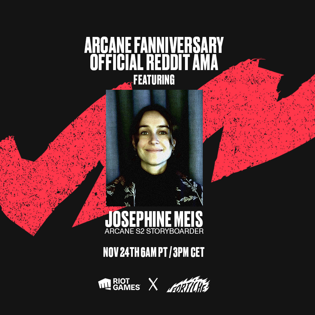 ForticheProd's tweet image. Don&apos;t miss Arcane Fanniversary AMA featuring Joséphine Meis, Storyboarder on Arcane Season 2,  next Monday 6AM PT / 3PM CET!  

More details about the event here: reddit.com/r/arcane/