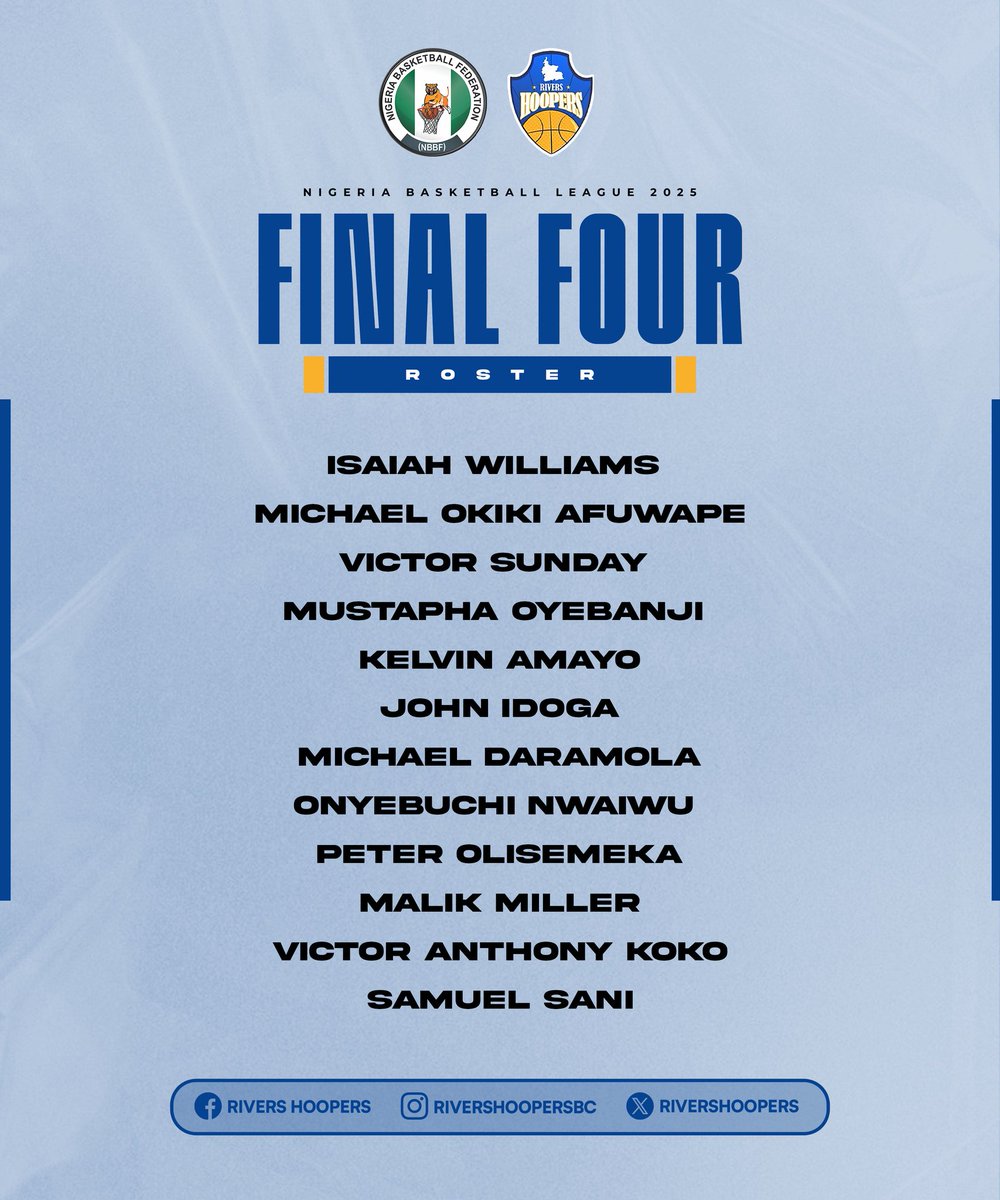 RiversHoopers's tweet image. Our #NPBLFinal4 Roster 📜