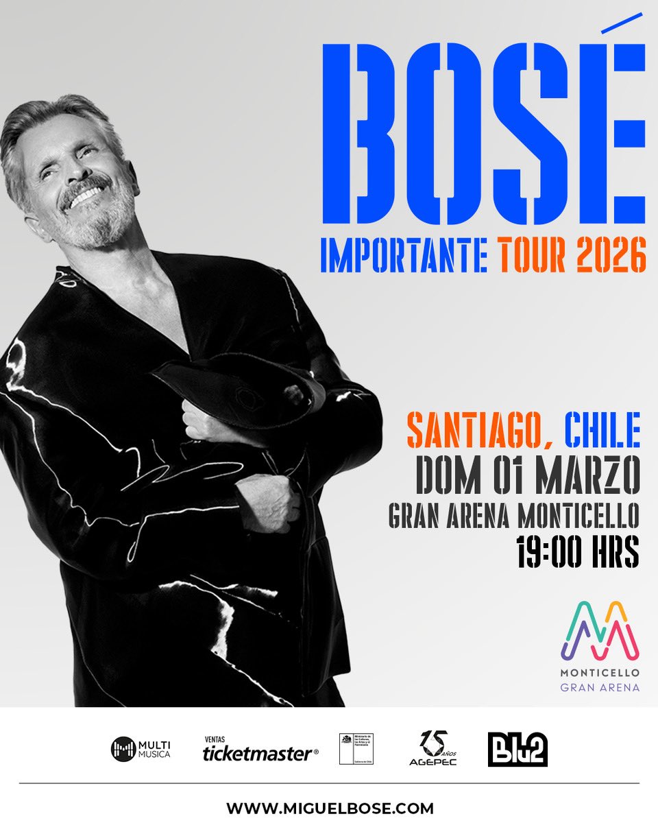 MI QUERIDA GENTE DE SANTIAGO DE CHILE. ¡YA ESTÁN A LA VENTA LAS ENTRADAS PARA EL 1 DE MARZO EN LA GRAN ARENA MONTICELLO! 

🎟️ ticketmaster.cl/event/miguel-b…
