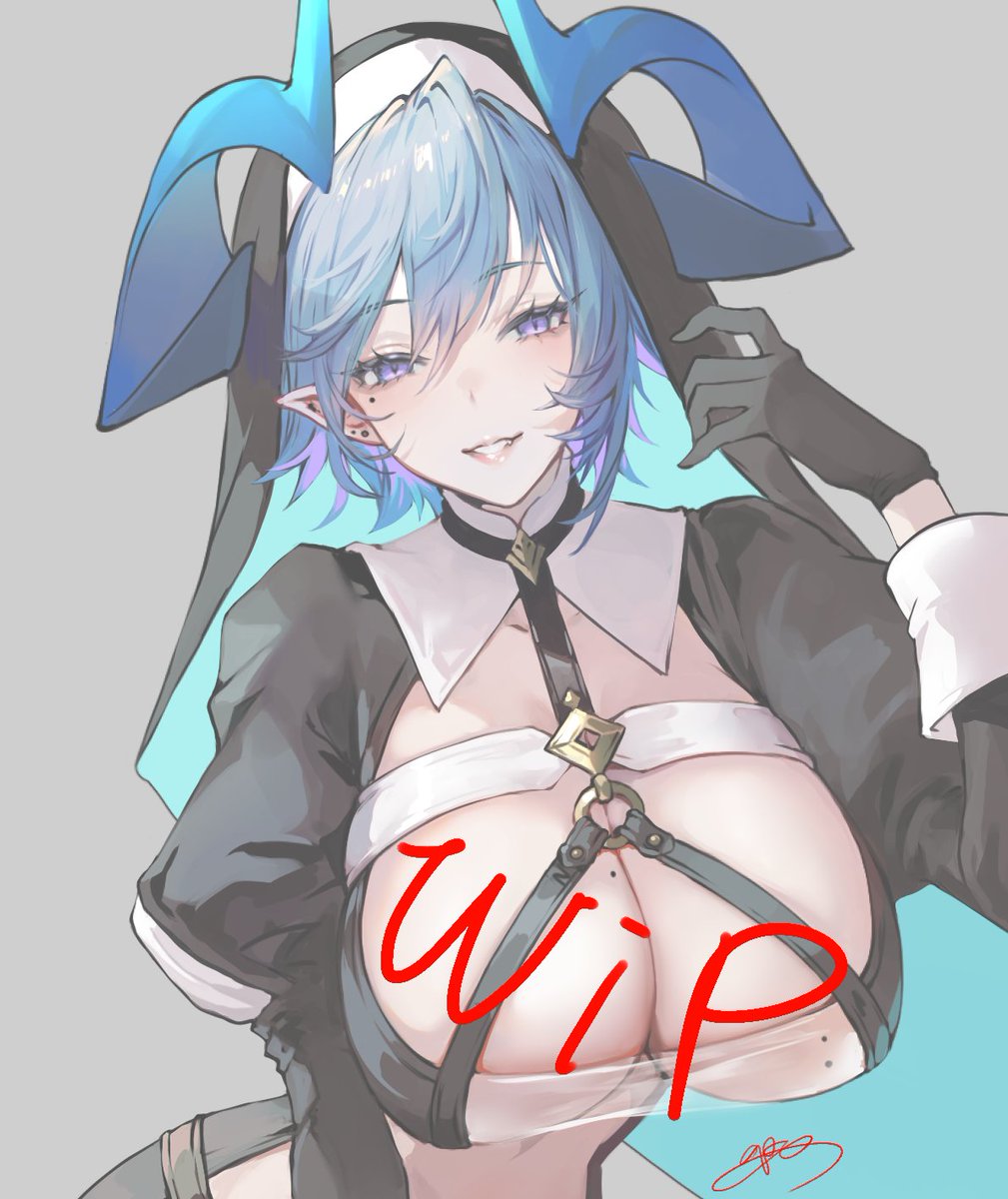 「特に今お出しできる絵がないんですけど 描き途中の趣味絵はあるので年内完成を目指し」|aptのイラスト