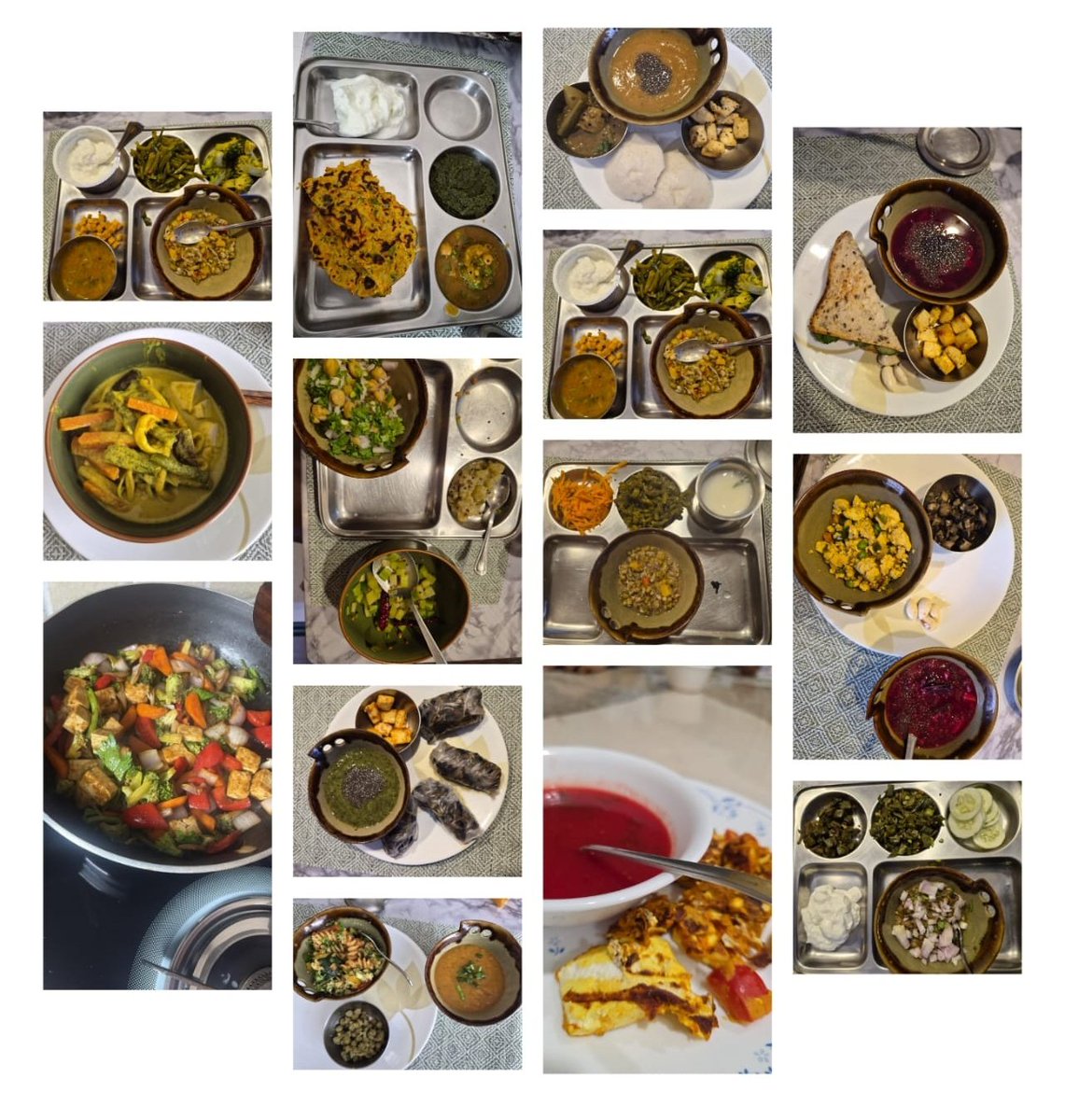 saaiyer's tweet image. If you call yourself a vegetarian this is a sample of how your meals should look. A collage of what my vegetarian clients eat on the program.