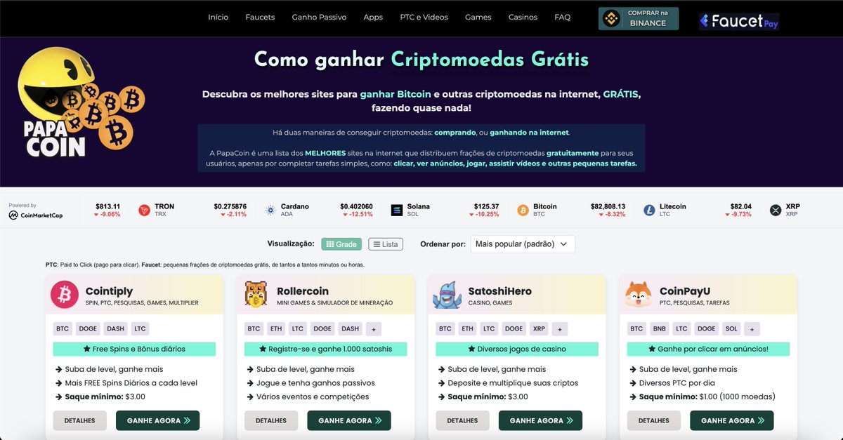 PapaCoin4's tweet photo. Venha conhecer o NOVO site da PapaCoin, totalmente reformulado e com uma lista super atualizada!

Os melhores sites e apps para ganhar Bitcoin e outras criptomoedas, grátis! Lista atualizada 2025.

https://t.co/KYcZzfjTi9 https://t.co/bMSO7coN7R