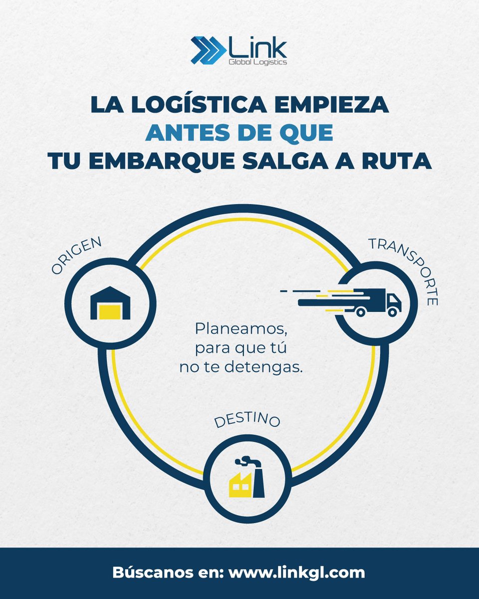 LinkGL_MX's tweet photo. 🚛 La logística no se trata solo de mover mercancías, sino de planear para que tu negocio nunca se detenga. En Link Global Logistics pensamos en todo, desde el inicio hasta la entrega. 💡
Descubre cómo
👉 https://t.co/VvaAdU8hUK
#PlaneaciónLogística #CadenaDeSuministro https://t.co/An6rAp8h8l