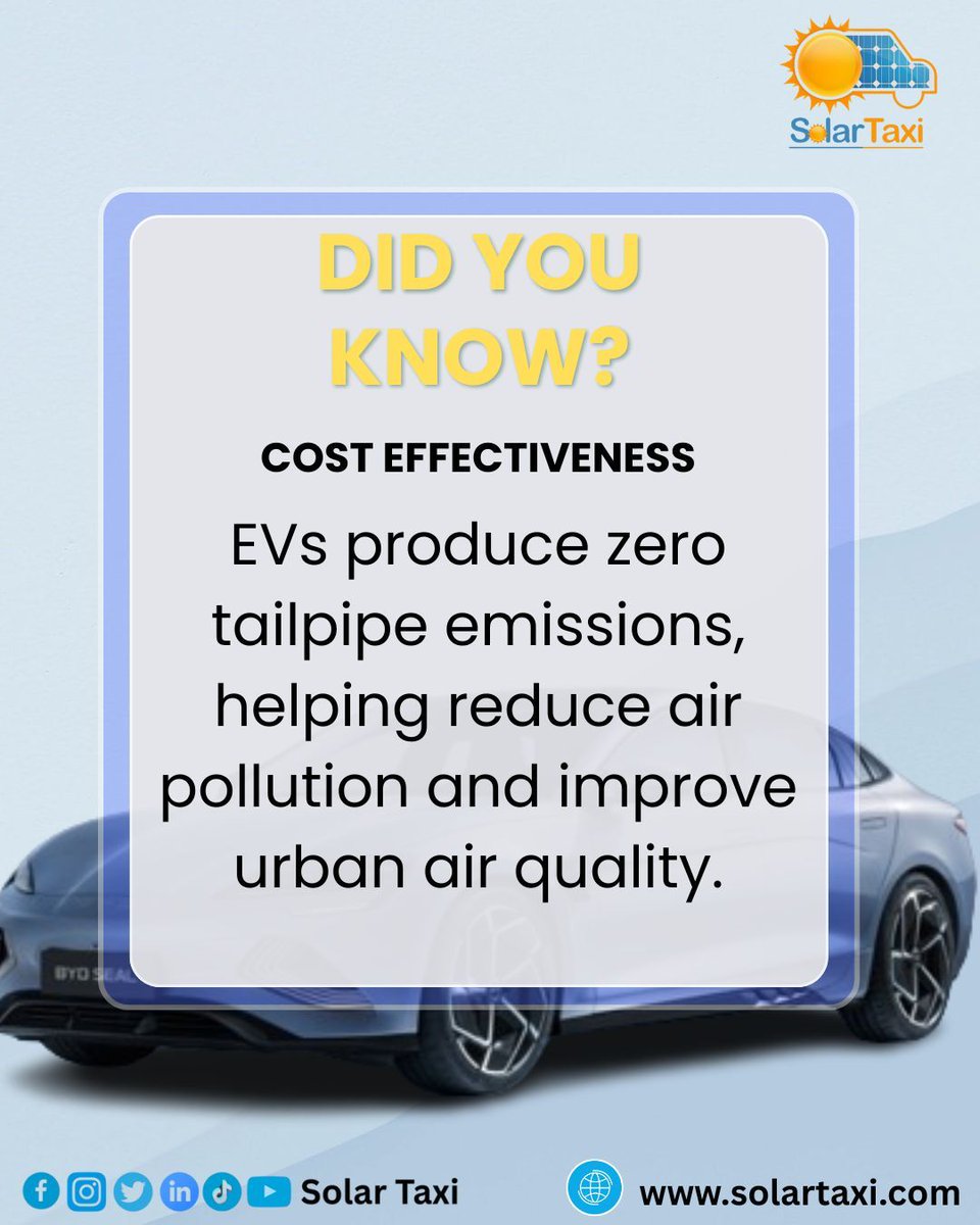 SolarTaxiGh's tweet image. Clean drive. Clear skies

EVs = Zero emissions, zero worries
#SolarTaxi #GoElectric #cleanenergy