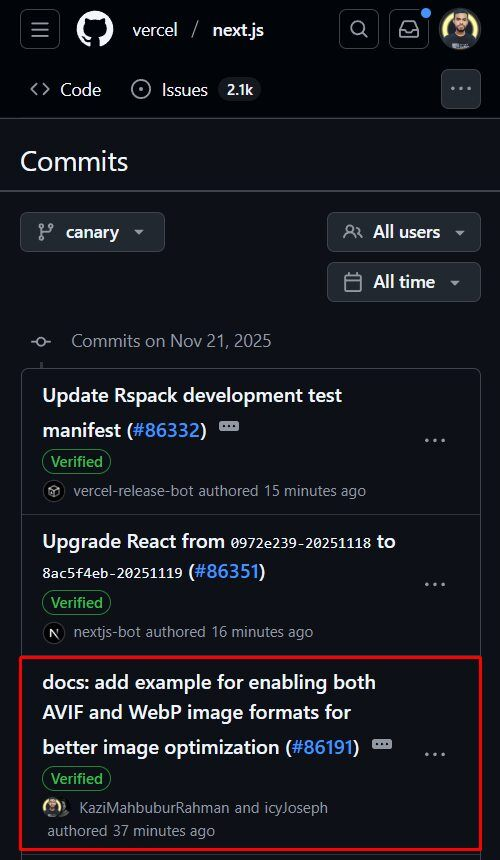 MahbubDev's tweet photo. Today I achieved a special milestone in my development journey! 🎉
My first Pull Request was approved in the official Next.js repo.

It was always my dream to contribute to the technologies I use every day — the tools that helped me learn and grow.

This is just the beginning✨ https://t.co/ApFd6yQ5gc