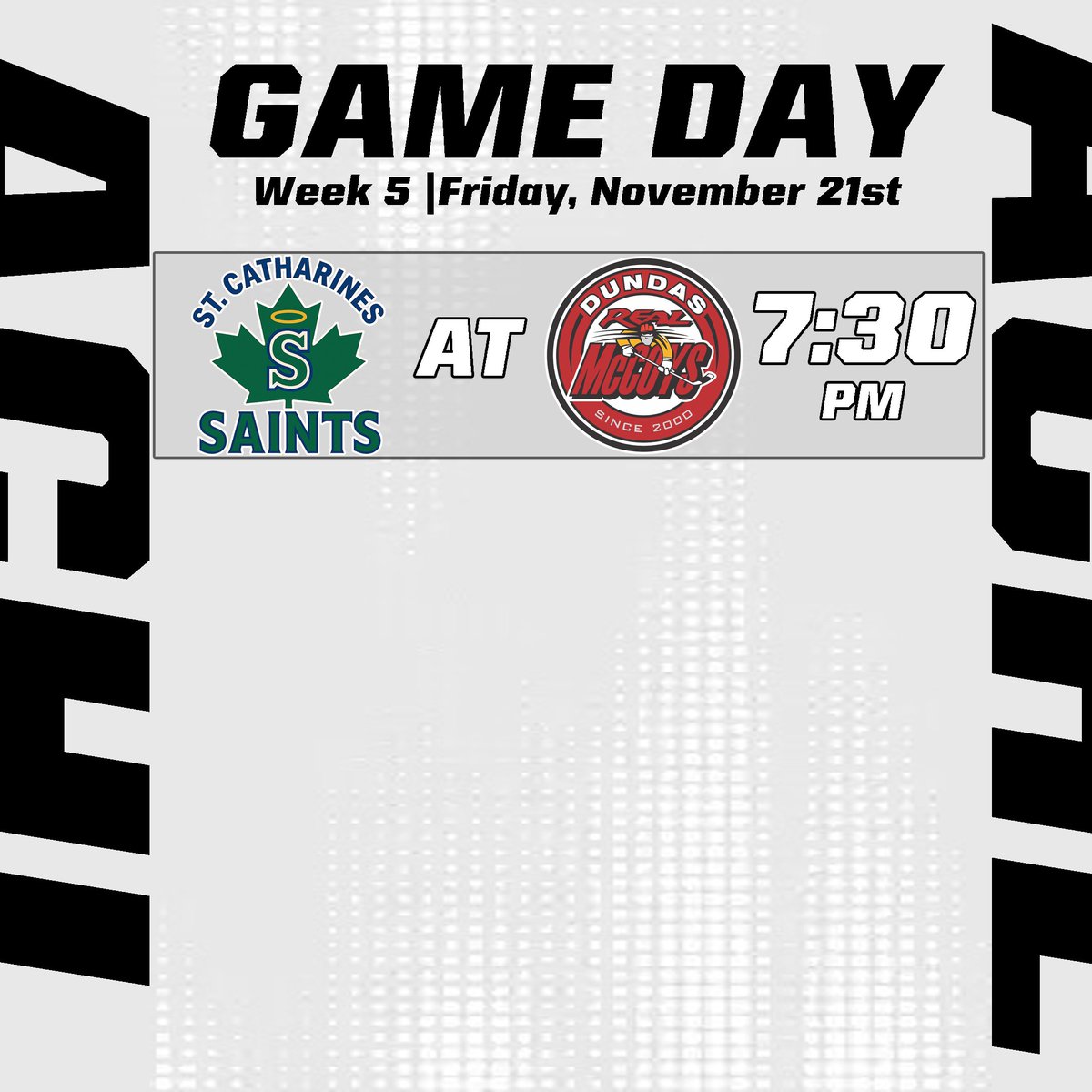 TheACHL1890's tweet photo. Tonight the St. Catharines Saints make their first visit to Dundas as they take on the @DundasRealMcCoy in league action.
📍J.L. Grightmire Arena
🕢 7:30 PM
#ACHL #allancuphockey #dundasont #stcatharines #SeniorAAA #hockey #hamont https://t.co/cA3jhmdDB1