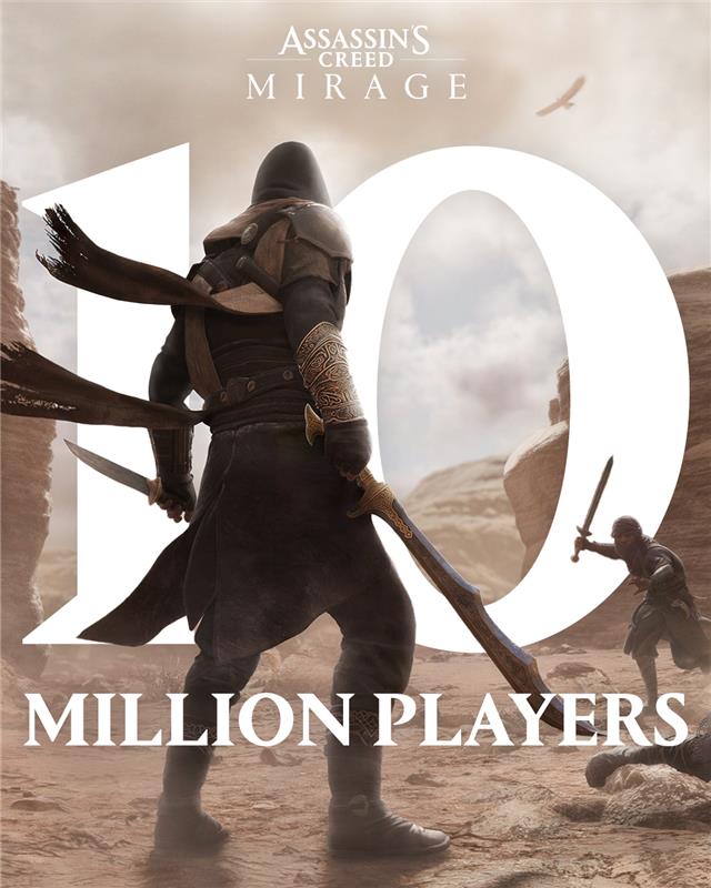 assassinscreed's tweet image. 10 MILLION PLAYERS FOR AC MIRAGE! 

We’re thrilled to celebrate this incredible milestone alongside the launch of the Free Valley of Memory update this week.

Thank you for being part of the journey. 🎉