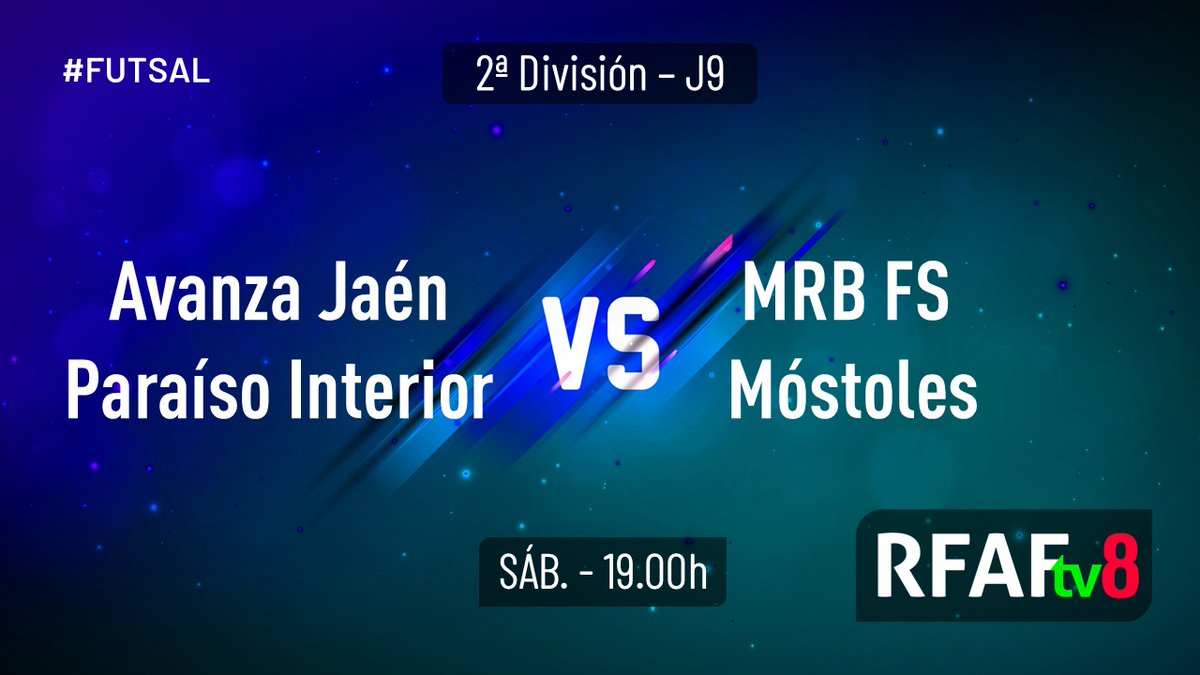 RFAF's tweet image. 🍒 La guinda del sábado la pone otro 𝗣𝗔𝗥𝗧𝗜𝗗𝗔𝗭𝗢

⚔️ @AvanzaJaen 🆚 @1mostolesfs
📲 Descarga GRATIS RFAFtv en tu móvil o tablet 
👉 bit.ly/DescargaRFAFtv
 
📺 En Directo en el canal 8️⃣ de #RFAFtv

💟#FutsalRFAF