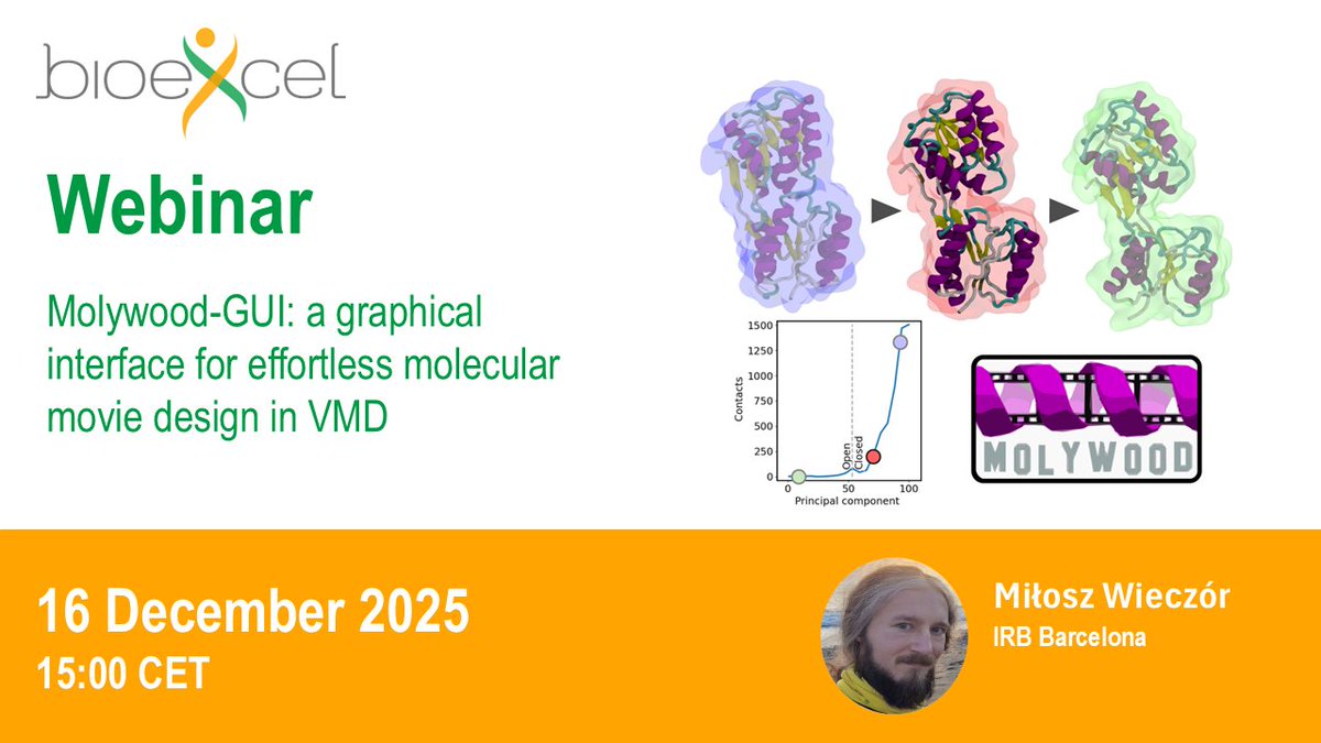 BioExcelCoE's tweet image. If you are interested in making molecular movies join us for our #webinar

🗓️ 16 December 2025, 15:00 CET
✍️ bioexcel.eu/zdsm