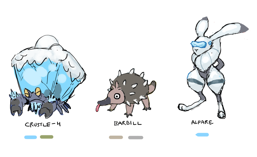some mountain encounters. if anyone can come up with a better name than Alpare be my guest