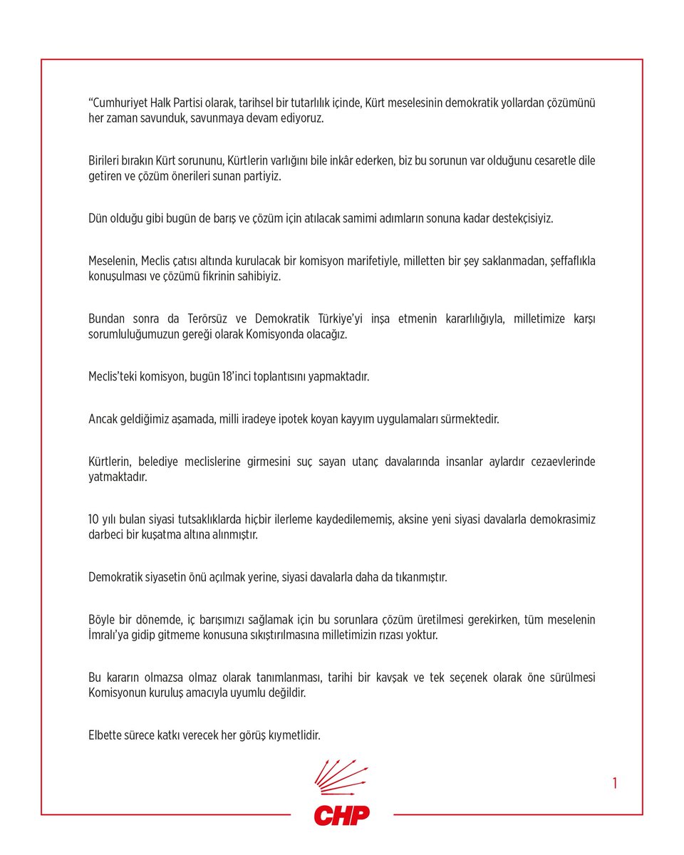 herkesicinCHP's tweet image. &quot;Partimiz bu ülkeye barışı da demokrasi ve adaleti de getirecek iradeye sahiptir!”