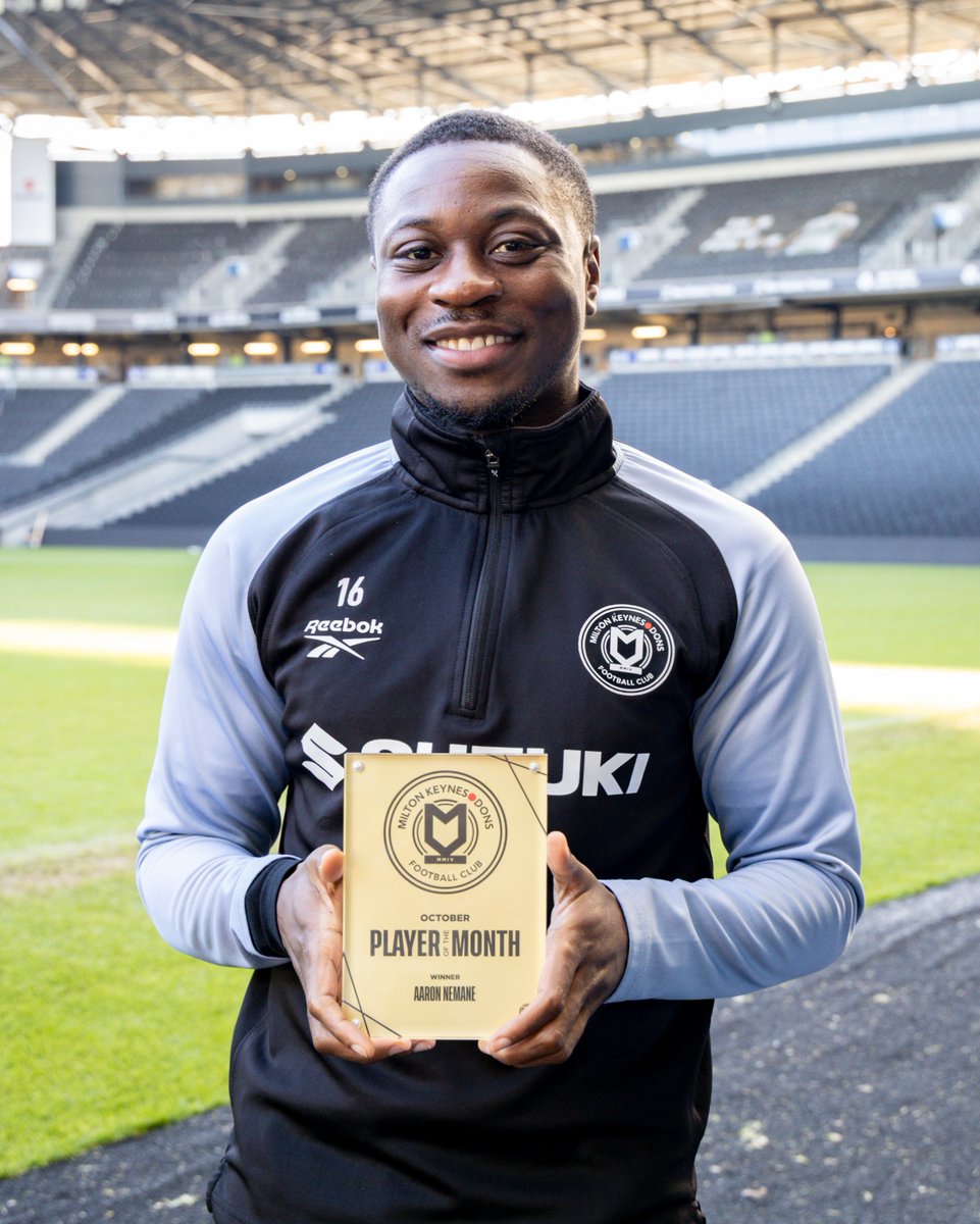 What a season Aaron Nemane is having 👏

See your October Player of the Month in action👇

🎟️ eticketing.co.uk/mkdons

#COYD