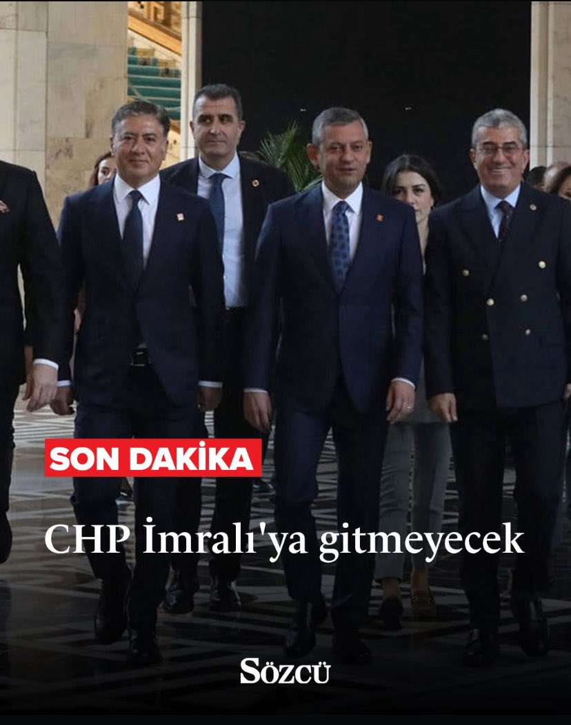 CHP’ye;
Geçmişte, CHPKK diyorlardı.

Bugün PKK lideriyle görüşmeye temsilci vermeyince, ihanetle suçluyorlar.

Allah akıl fikir versin.