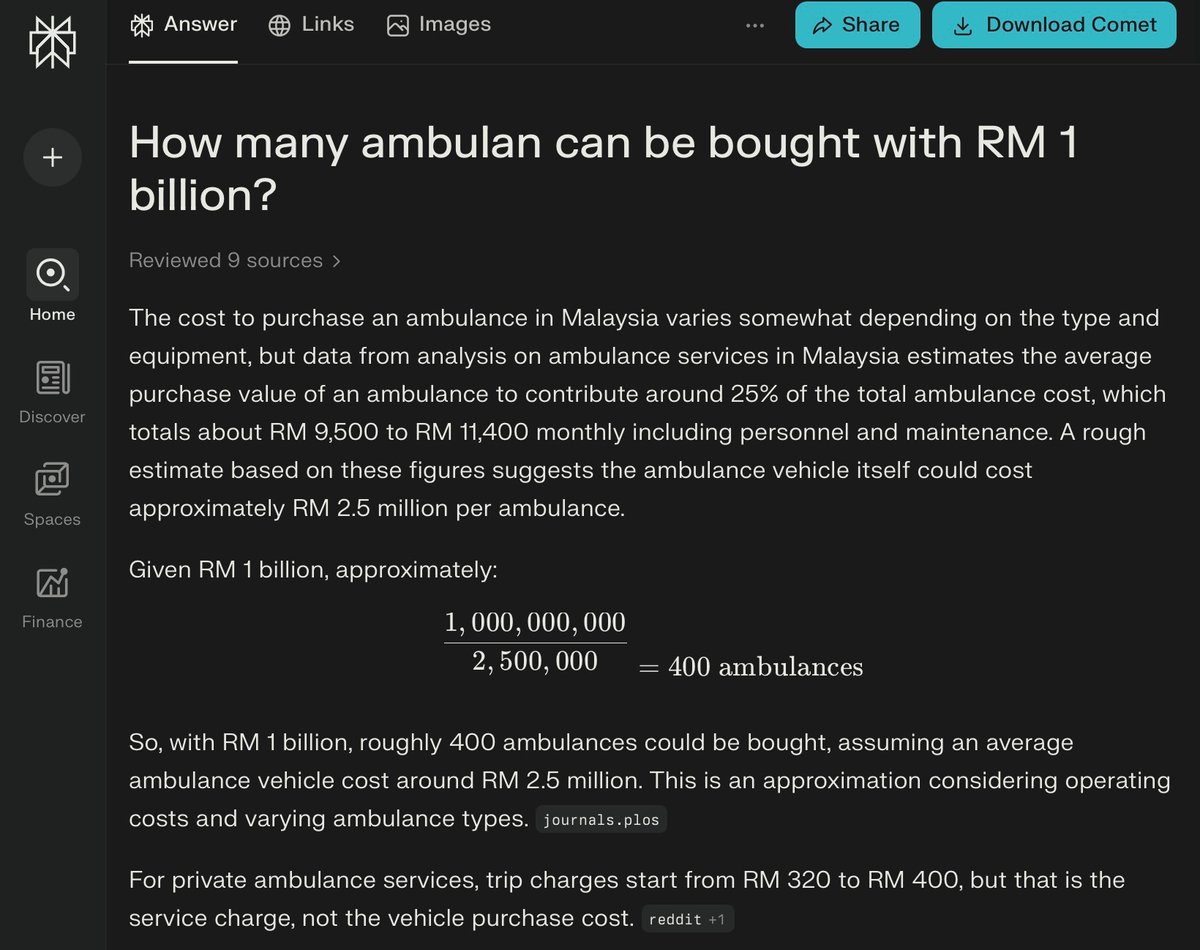 RM 1 billion can buy 400 ambulances. Just sayin....