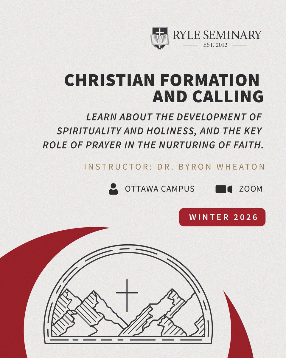 How do I grow in faith? How do I know if I'm called to vocational ministry? Join us for Christian Formation &amp; Calling with Dr. Byron Wheaton this Winter!

Hosted at our Ottawa campus (<a href="/messiah_church/">Church of the Messiah Ottawa</a>) and on Zoom. Learn more: ryleseminary.ca/courses-progra…

#ACNA #TheGospelCoalition