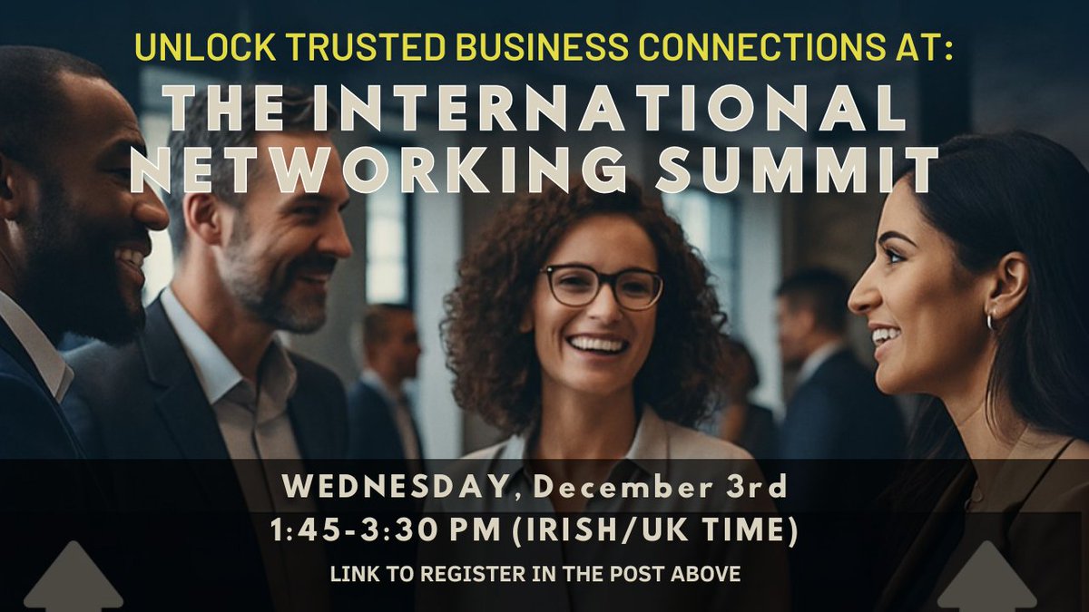 leonware's tweet photo. The Right Networking Event Changes Everything

Join us on Tuesday, December 3rd, for the International Networking Summit, where clarity, credibility, and connection shape real business opportunities and referrals.

Most professionals work hard, deliver well, and still feel unseen in the wrong rooms. Too many conversations stay surface-level, and most introductions go nowhere. And too many events promise value but deliver noise.

𝗧𝗵𝗶𝘀 𝗦𝘂𝗺𝗺𝗶𝘁 𝗶𝘀 𝗱𝗶𝗳𝗳𝗲𝗿𝗲𝗻𝘁.

It brings together people who show up with intention, not performance. People who understand that business moves faster when trust is present, clarity is strong, and conversations have purpose.

Tuesday, December 3rd 1.45 PM to 3.30 PM (UK and Irish time)
Zoom registration below

𝗪𝗵𝗮𝘁 𝗠𝗮𝗸𝗲𝘀 𝗧𝗵𝗶𝘀 𝗦𝘂𝗺𝗺𝗶𝘁 𝗪𝗼𝗿𝘁𝗵 𝗬𝗼𝘂𝗿 𝗧𝗶𝗺𝗲:
• Curated conversations that match your thinking, direction, and values

• Breakout rooms that matter, where people listen, connect, and collaborate

• International reach, giving you visibility beyond your current market

• Speakers who deliver insight, not hype or theory

𝗪𝗵𝗼 𝗧𝗵𝗶𝘀 𝗜𝘀 𝗙𝗼𝗿:
• Entrepreneurs and business owners who want quality conversations

• Professionals who rely on trust, credibility, and reputation

• People who want referrals that are real, relevant, and warm

• High-calibre thinkers tired of transactional networking

𝗪𝗵𝗮𝘁 𝗬𝗼𝘂’𝗹𝗹 𝗟𝗲𝗮𝘃𝗲 𝗪𝗶𝘁𝗵:
• Conversations that lead to next steps

• New relationships with people who follow through

• A clearer message that attracts the right introductions

• A stronger international network built on integrity

Business works differently when you're with business people with intention.

Register here to get your personal Zoom link:
https://t.co/xhGnQELgBf