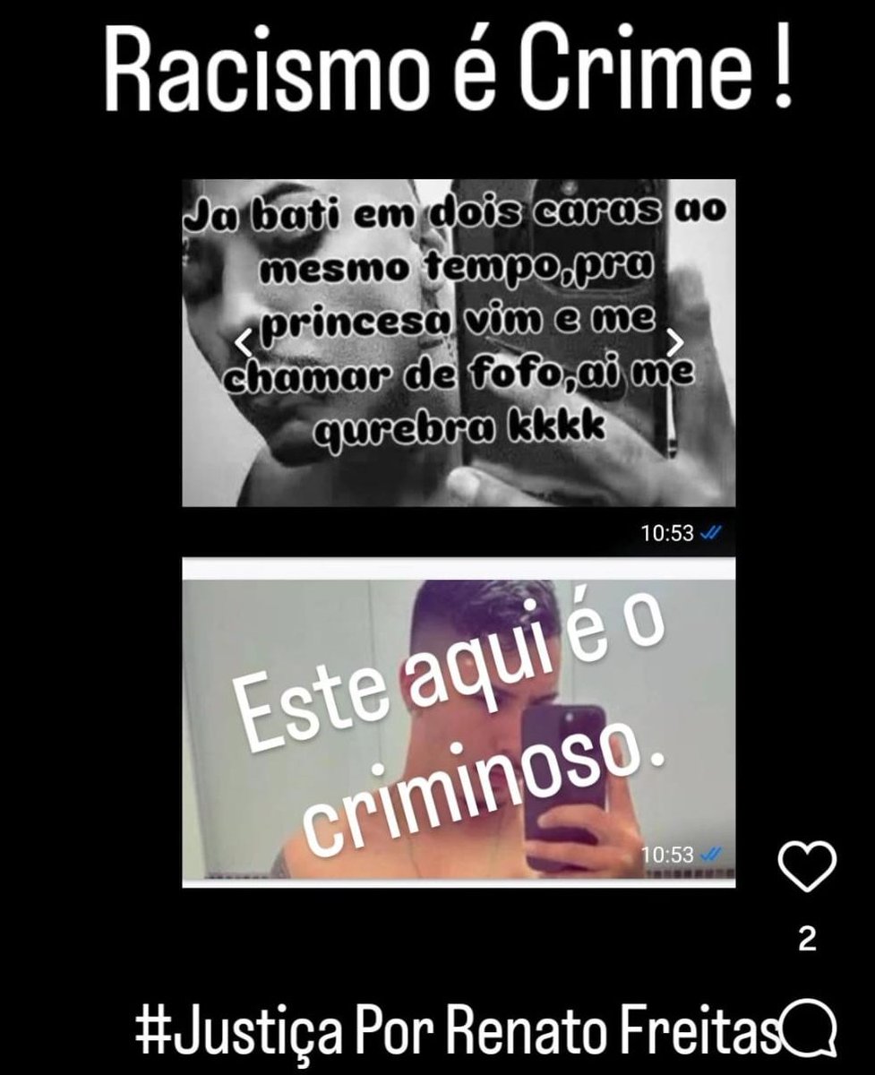 JUSTIÇA PARA RENATO FREITAS! ELE É A VÍTIMA! 
A armação da extrema-direita paranaense está caindo por terra, e a verdade vem à tona. O homem que agrediu covardemente o deputado Renato Freitas não é um "cidadão de bem".  WESLLEY É Racista!               instagram.com/reel/DRUqhb8Di…