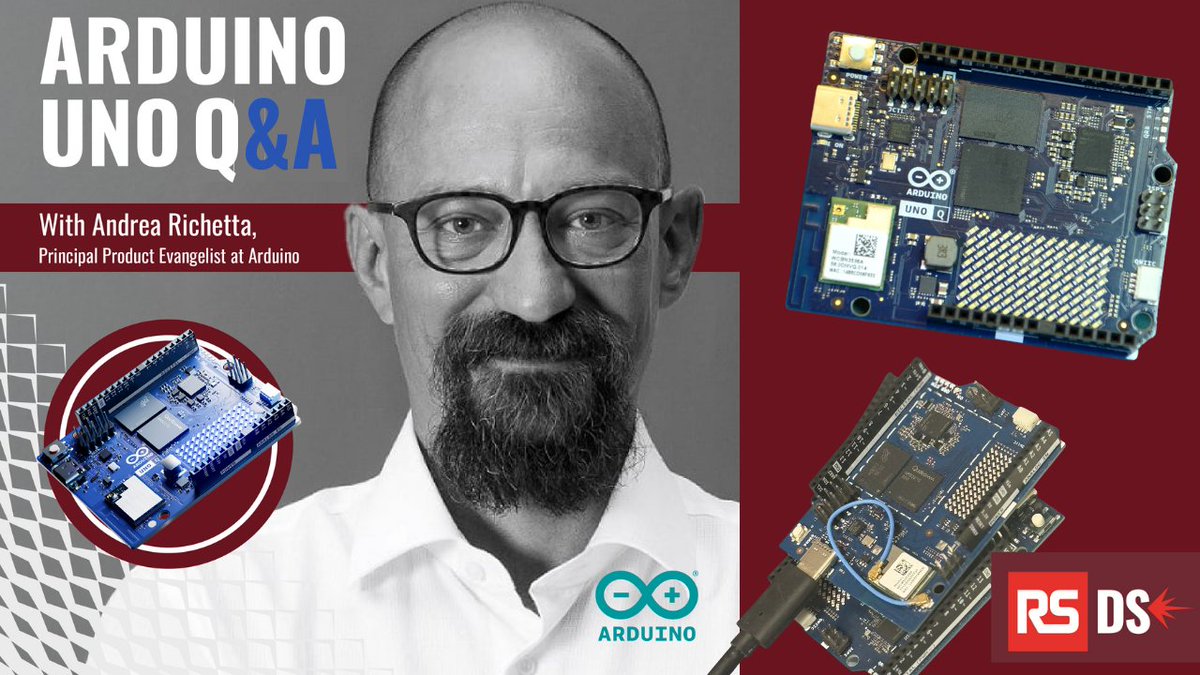 RSDesignSpark's tweet image. 🔥 Arduino UNO Q revealed! 🔥

We asked YOUR questions in an exclusive Q&amp;amp;A with Andrea Richetta from @arduino. 
Discover why UNO Q is a game-changer for developers &amp;amp; engineers!

👉 Watch now: weare.rs/3X9M8q8

💬 Join the conversation!

#Arduino #UNOQ #OpenSourceHardware…