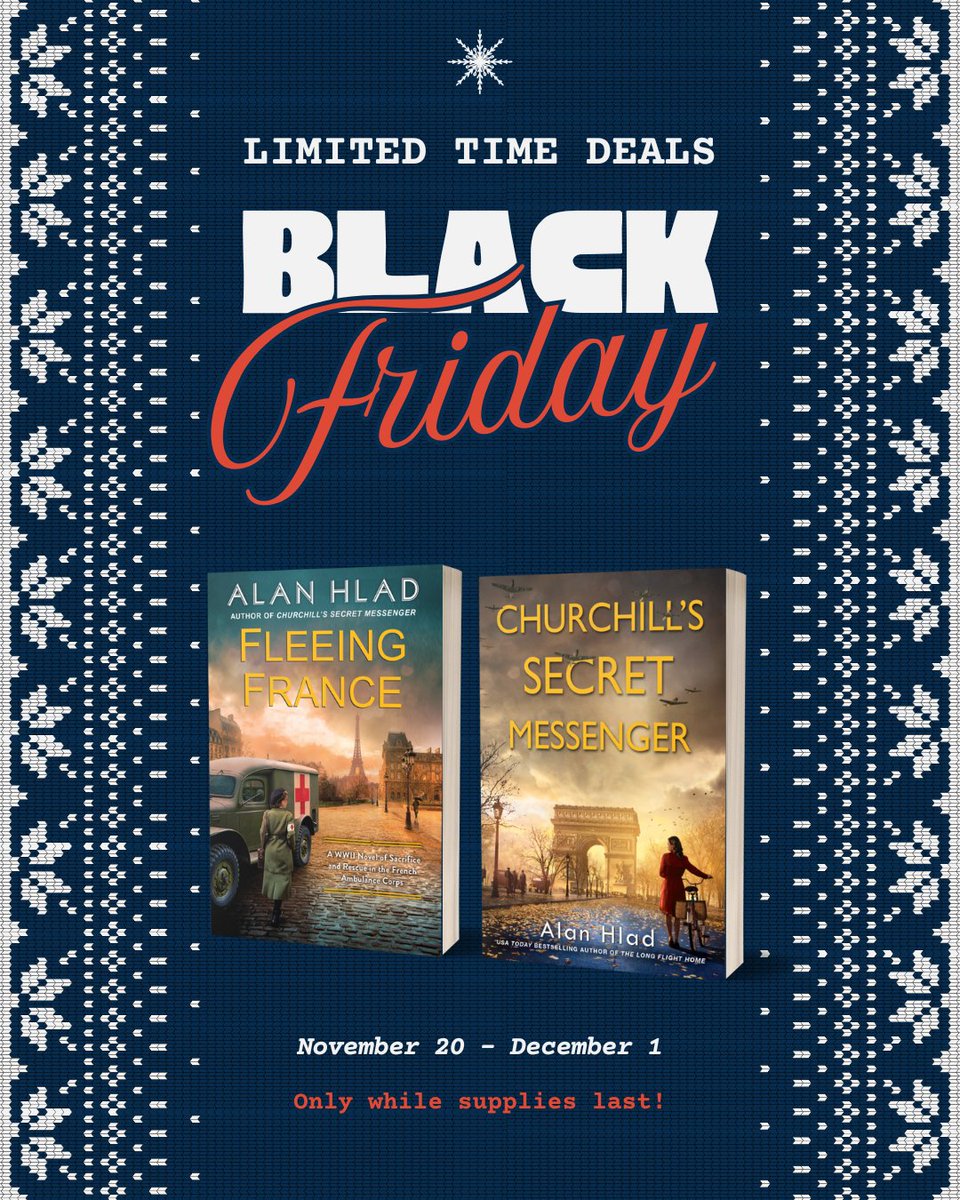 AlanHlad's tweet photo. Are you looking for holiday gift ideas? Check out these Black Friday Deals at Amazon!
FLEEING FRANCE: https://t.co/CIsQ8qEJsS
CHURCHILL'S SECRET MESSENGER: https://t.co/3HXTNULa1j https://t.co/ZyvFOKTXC8