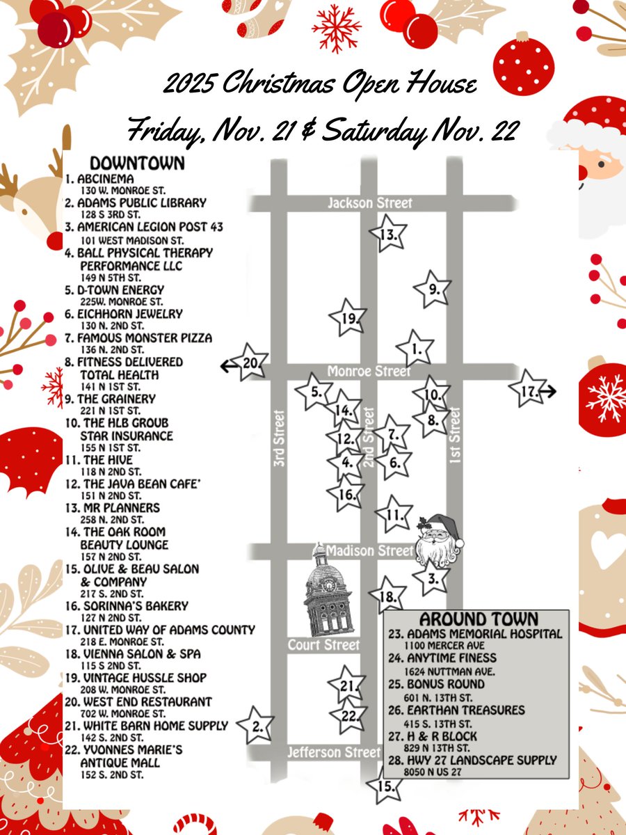 DecaturMain's tweet image. 🎄 TODAY is the day! Decatur Main Street’s Christmas Open House starts now! Grab your punch card, shop local, snap Merry Merchant pics &amp;amp; tag us! 🎅 Santa on Sat 11–1!