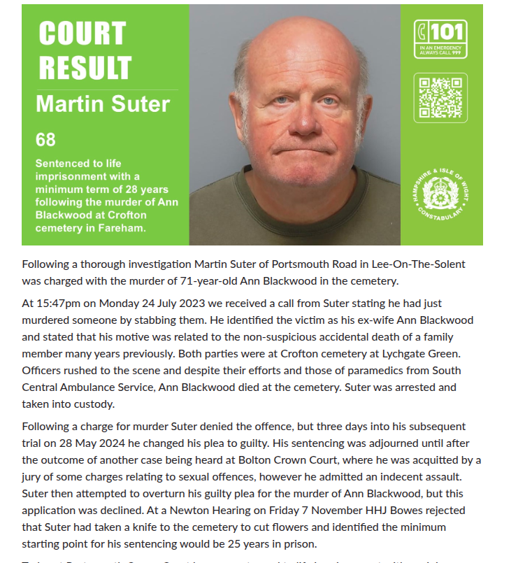 crochetjenny's tweet photo. Martin Suter, to serve a minimum of 28 years.
https://t.co/tEusc5cmz8 https://t.co/Qf6nNFWT6Q