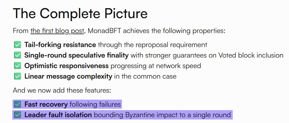 mikeinweb's tweet image. Category Labs dropping fresh updates to MonadBFT protocol less than 3 days before mainnet
Monad is the best it&apos;s ever been, the most reliable it&apos;s ever been and will only get better from here