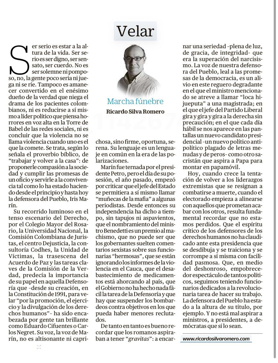 Y esta es la versión en papel de la columna, Velar, sobre una voz cuerda que nos habla en la lengua —en común— de la democracia.