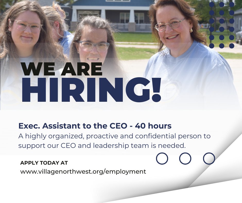 Join our team! Visit villagenorthwest.org/employment