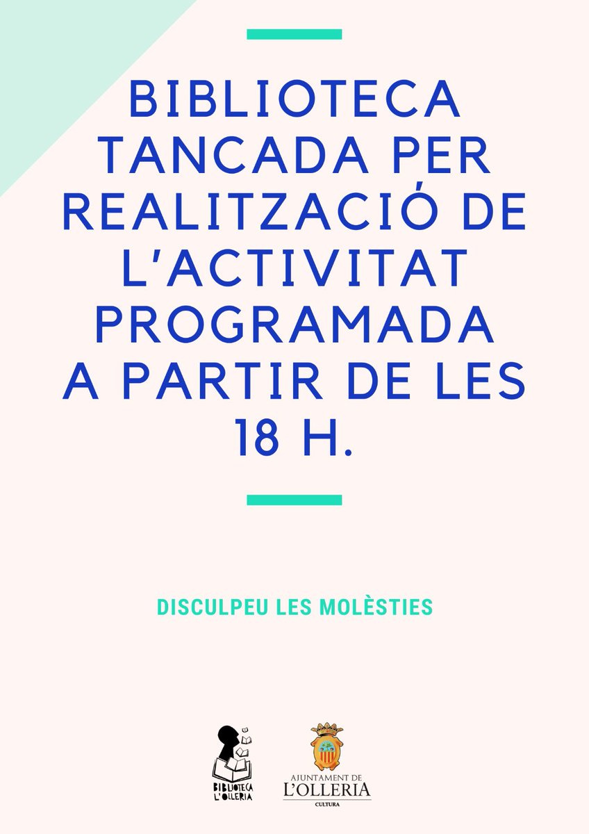 Aquesta vesprada a la Biblioteca Pública de L'Olleria tenim la presentació del documental les 18:30. A partir de les 18 h. la biblioteca estarà tancada per realització d'aquesta activitat. Disculpeu les molèsties.