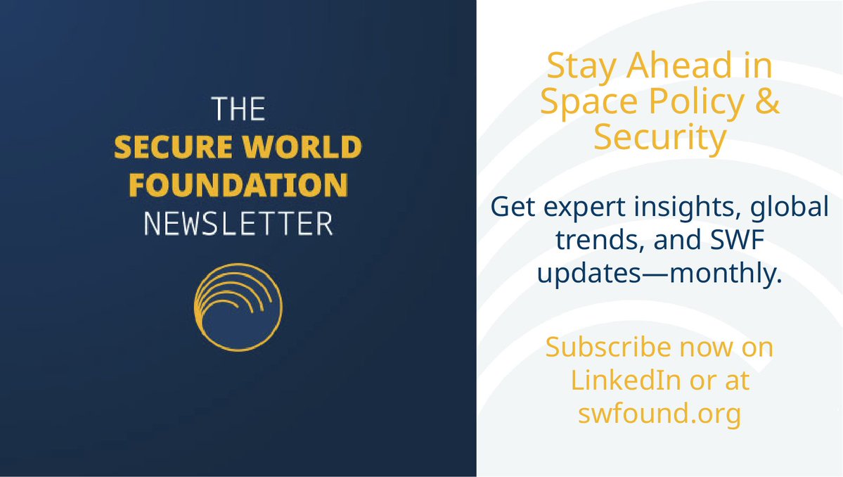 SWFoundation's tweet image. Our November Newsletter is out!
Highlights:
🌎 8th Summit for Space Sustainability in Brazil
🛰️ Handbook for New Actors launched at APRSAF
🌐 Global engagements on space law, security &amp;amp; policy
Read more: bit.ly/4rfdHMf
#SWF#SpaceSustainability #SpacePolicy #SpaceSecurity