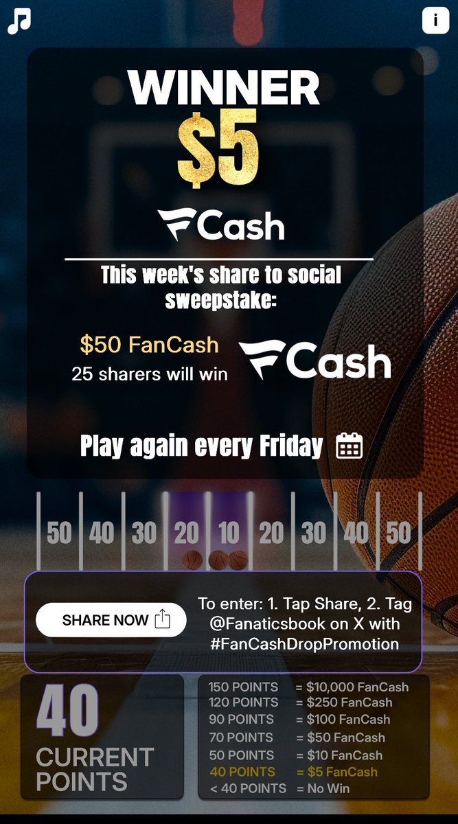 Play the #FanCashDropPromotion today

 fanatics.onelink.me/5kut/p6fykbjo