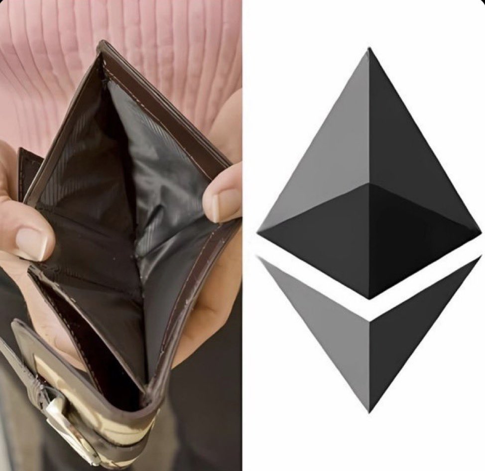 Redlion35's tweet image. My wallet out here perfectly matching the ETH logo… empty on both sides