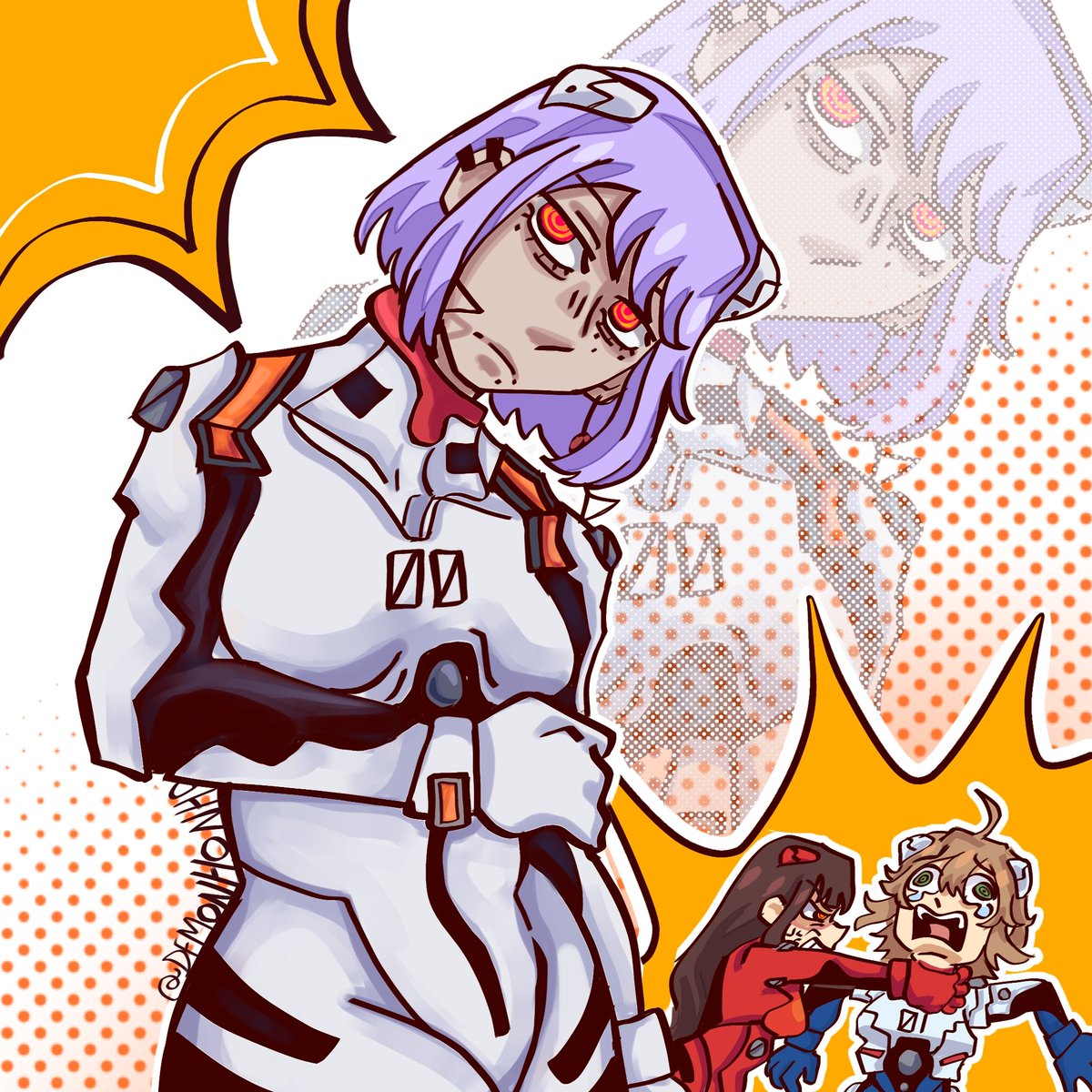 Demonhonho's tweet image. Lil&apos;D ayanami 
#lilD #yoru #fami #evangelion #reiayanami #asuka #shinji