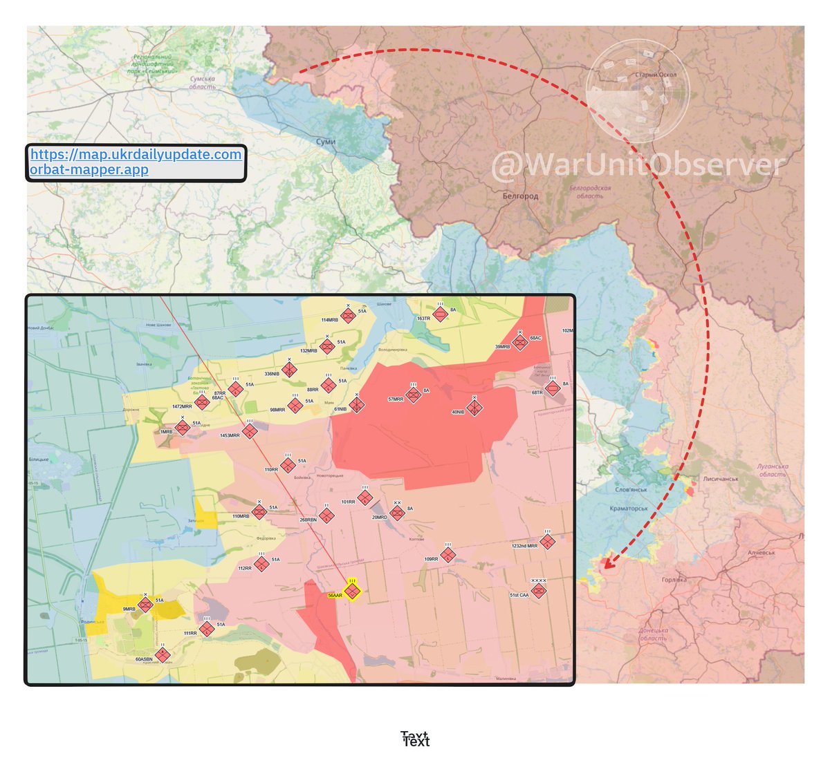 WarUnitObserver's tweet image. 🇷🇺 Russia is reinforcing the area east of Pokrovsk with yet another Regiment, namely the 56th Air Assault Regiment. This is the first VDV Regiment in the 🇷🇺 Centr Group of Forces. 

This sector is already densely populated by Russian forces, specifically the 51st Army, the…