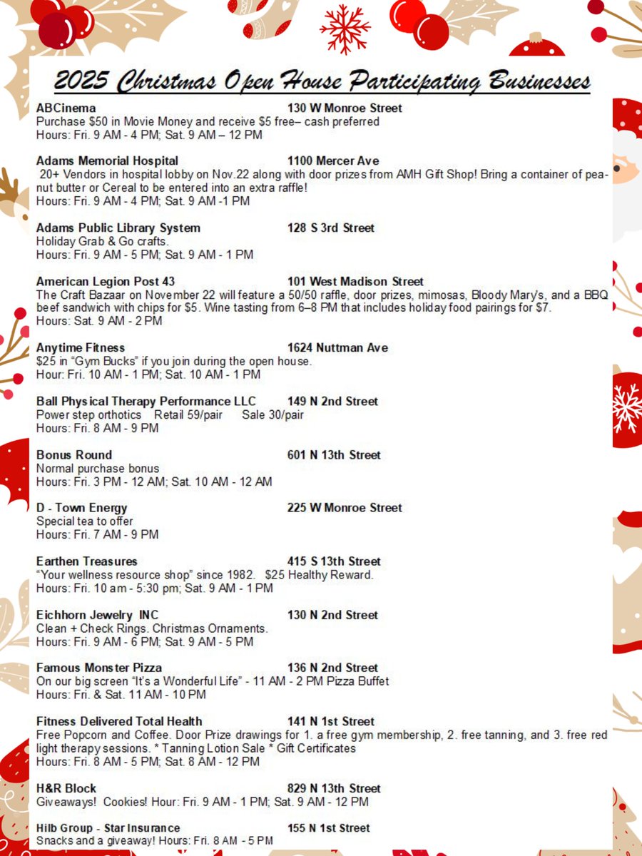 DecaturMain's tweet image. 🎄 TODAY is the day! Decatur Main Street’s Christmas Open House starts now! Grab your punch card, shop local, snap Merry Merchant pics &amp;amp; tag us! 🎅 Santa on Sat 11–1!