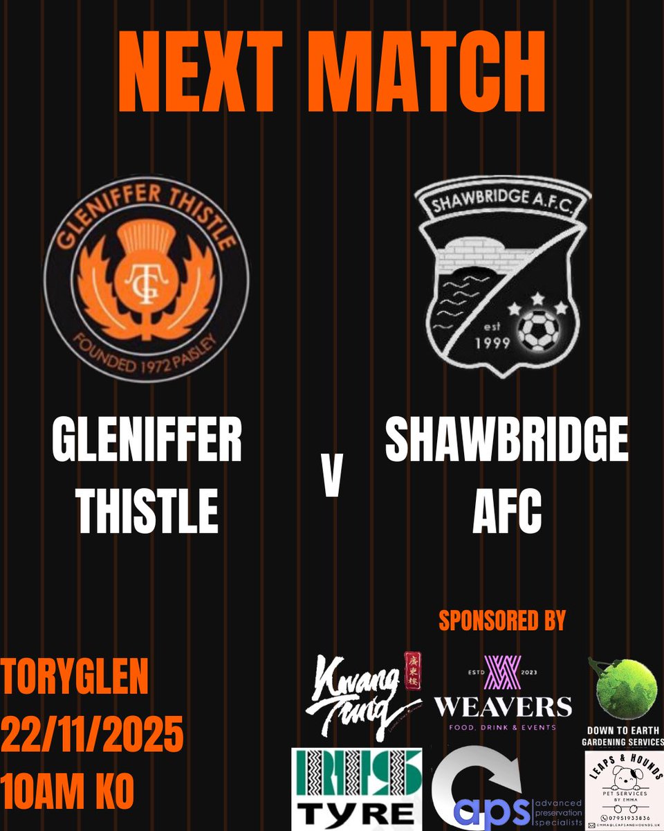 After a free week we are back in action in the league tomorrow. We start a run of 4 games across 3 competitions in the lead up to Christmas. The boys are looking to put points on the board and kick on before the winter break.

We face a tough battle against Shawbridge 🟧⬛️
