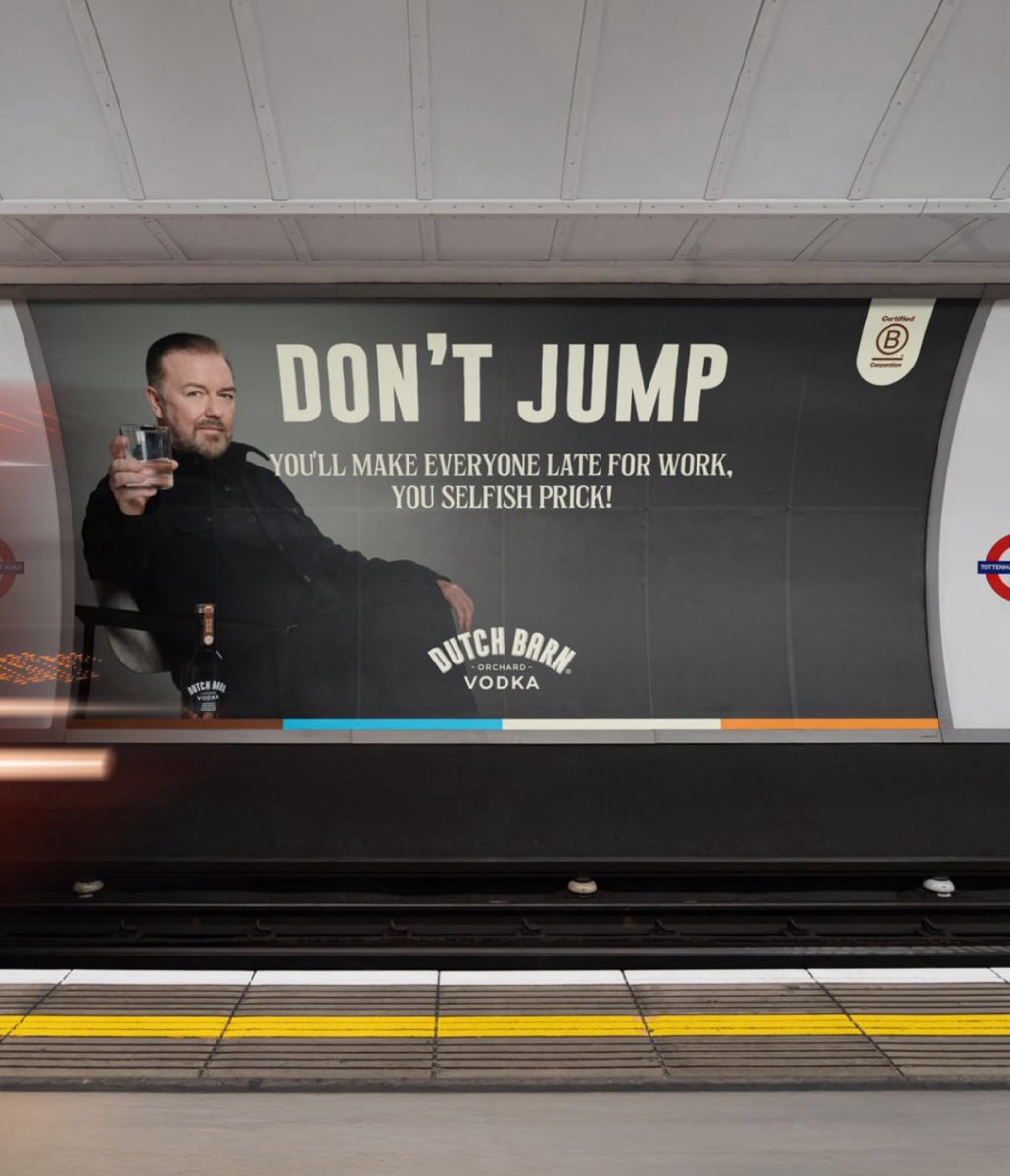 rickygervais's tweet image. We had an official complaint from a lovely gentleman about this billboard. He claimed he&apos;d seen it in a station and was absolutely disgusted and demanded it be taken down. We explained it was never up. Sometimes the complaints will be false.