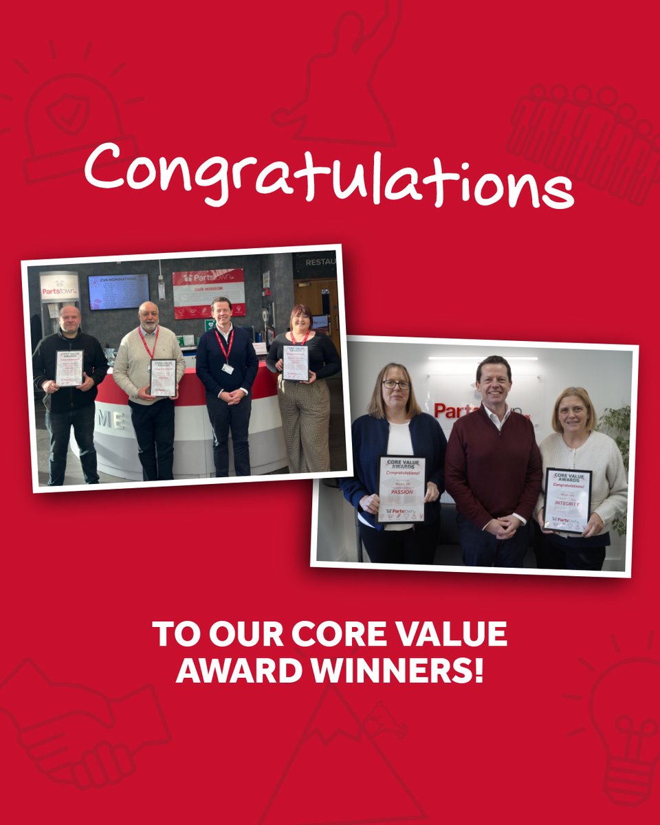 PartsTownUK's tweet image. CONGRATULATIONS CORE VALUE AWARD WINNERS 🎉

These exceptional individuals embody our values every day, and we couldn&apos;t be prouder. Thank you for your outstanding contributions!

#CoreValues #CoreValueAwards #PartsTownUK