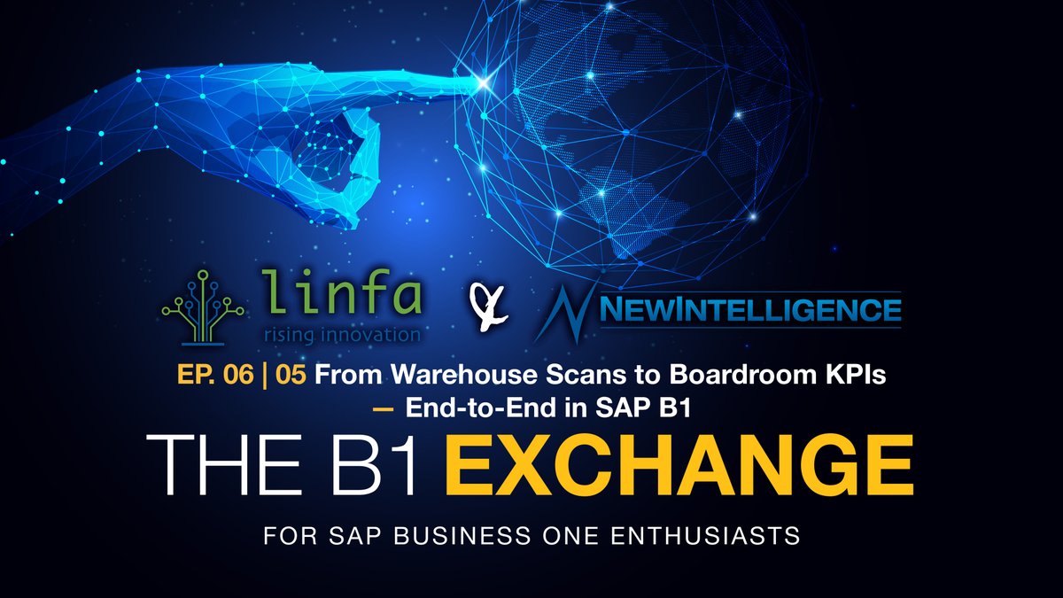 B1XPodcast's tweet image. 🔗 B1X EP.06 | 05 From Warehouse Scans to Boardroom KPIs — End-to-End in SAP B1
🎙️ hubs.li/Q03SQ6fP0
🧭 Explore QuickStart: hubs.li/Q03SQ7lT0
🧭 Explore Linfa: hubs.li/Q03SQ6dH0
📆 Book a meeting: hubs.li/Q03SQ7qw0

 #DataPipeline #KPI