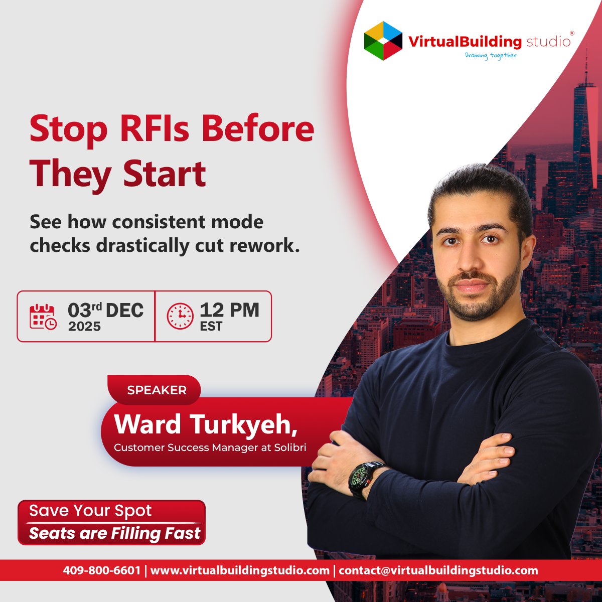 vbsglobal's tweet image. RFIs popping up too late? It’s usually a model-checking problem, not a modeling problem.
 
Join Solibri’s Ward Turkyeh to learn how steady checks slash rework and keep coordination clean.
 
🗓 Dec 3 | 🕛 12 PM EST
👉 Save your seat—limited spots!
lnkd.in/dQ7xsmxU
 
#BIM