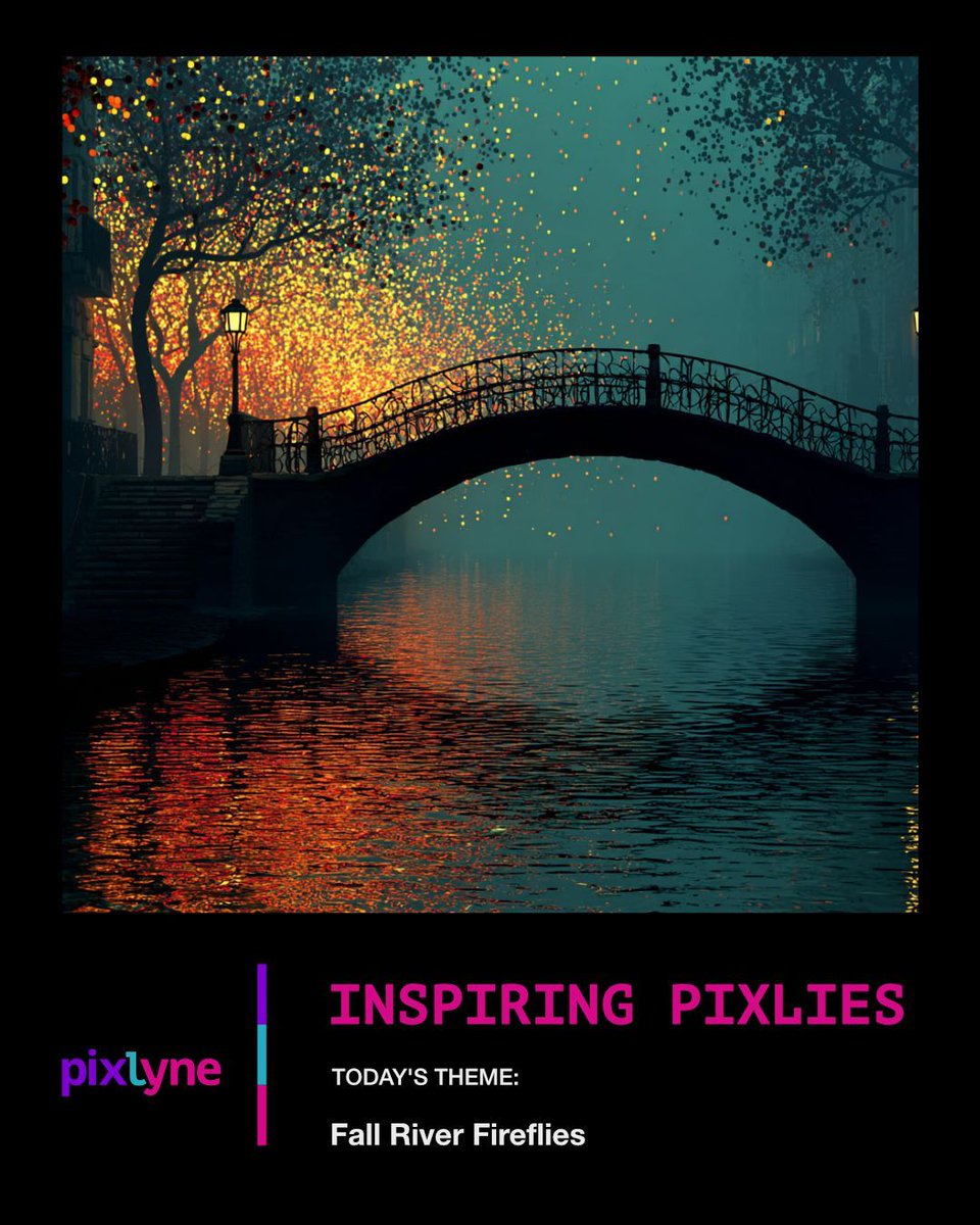 WeArePixlyne's tweet image. ✨INSPIRING PIXLIES✨
🍂Fall River Fireflies🍁

Fall River Fireflies glows like a quiet evening secret—where the water reflects every spark of magic drifting through the air. Step into this moment and let the shimmer guide your imagination home. 🌉✨🔥

#pixlyneinspirations…